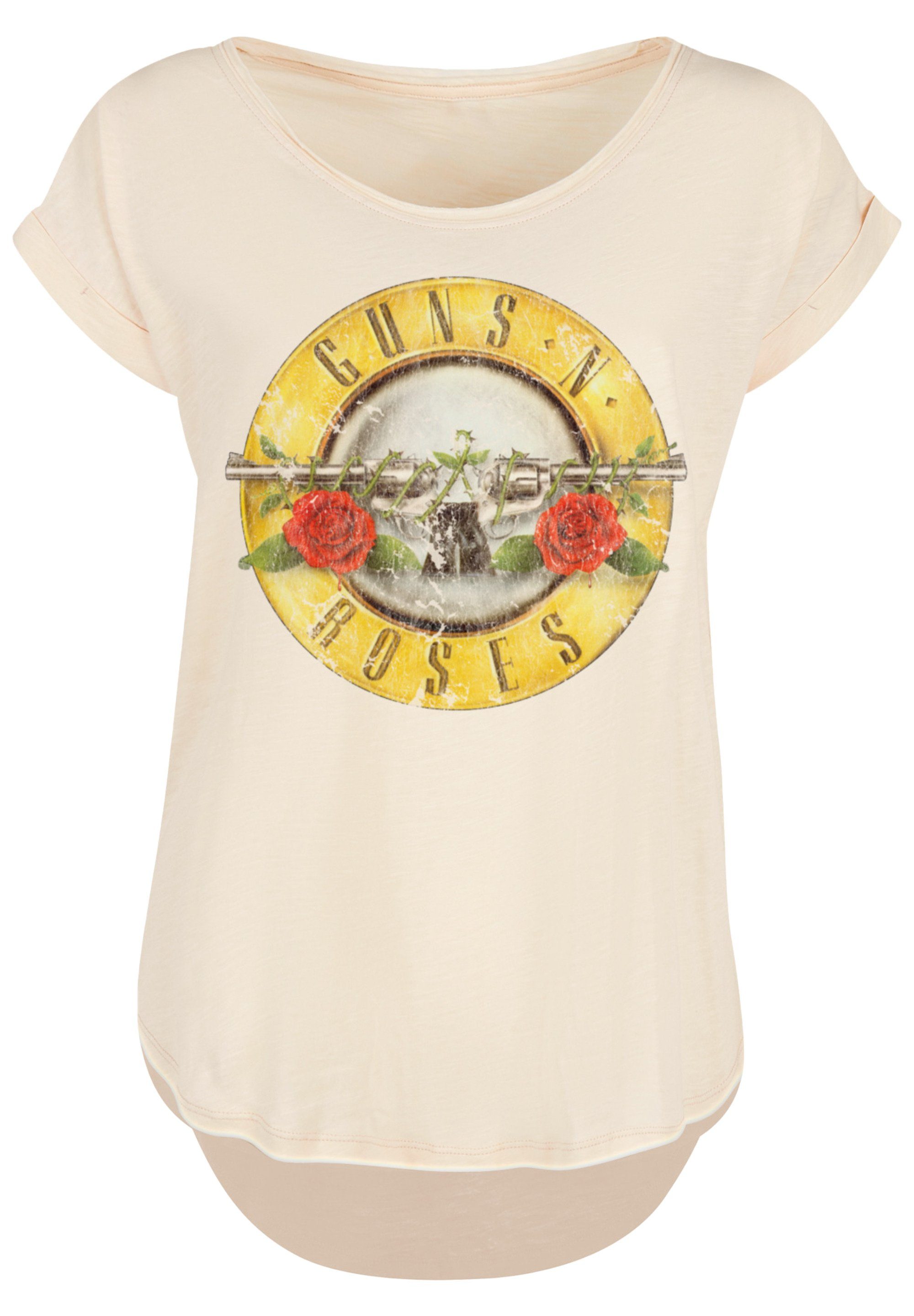 F4NT4STIC T-Shirt PLUS SIZE Guns 'n' Roses Vintage Classic Logo Black Print Whitesand | T-Shirts