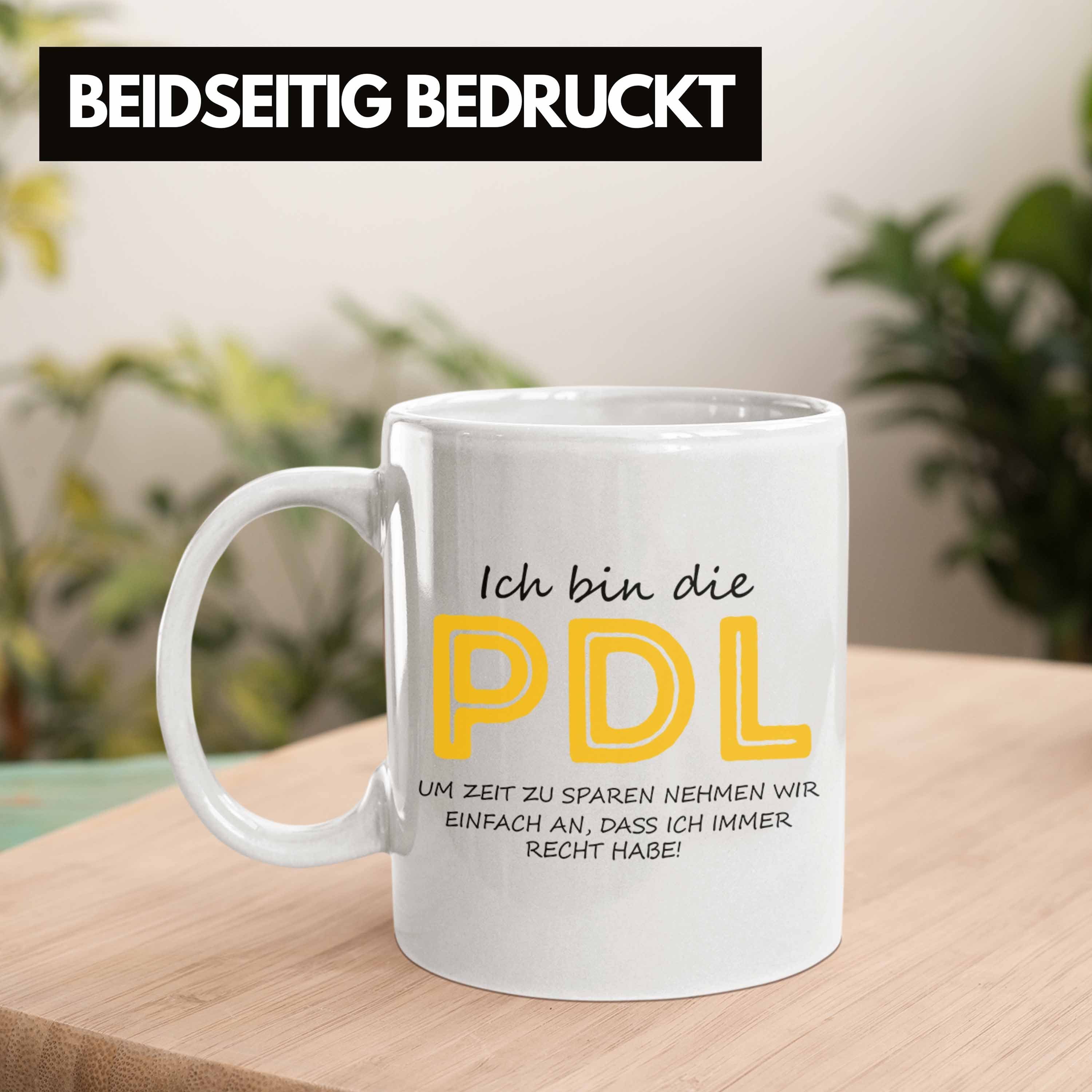 Trendation Lustige Tasse Weiss für Tasse Geschenkidee Krankenhaus Pflegedienstleitungen PDL