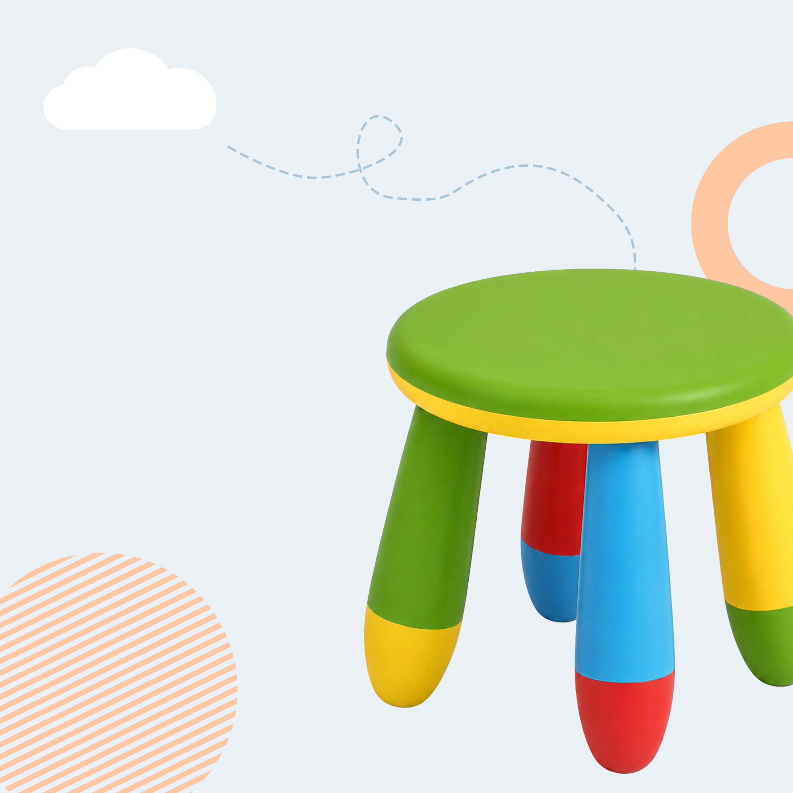 relaxdays Kinderhocker Pflegeleichter Kinderhocker, A
