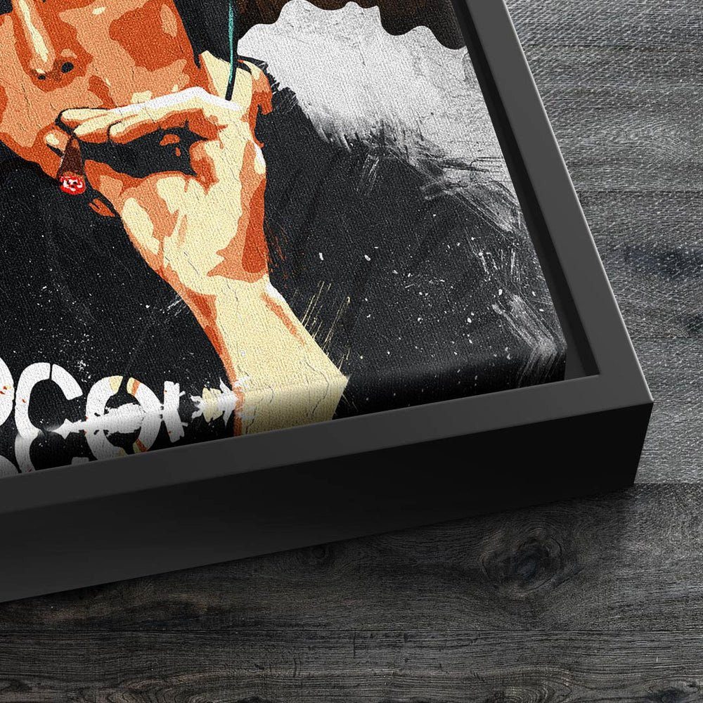 DOTCOMCANVAS® Leinwandbild, Wandbild genießen sie kopfhörer das schwarzer leben Rahmen rauchen schwarz männer wei