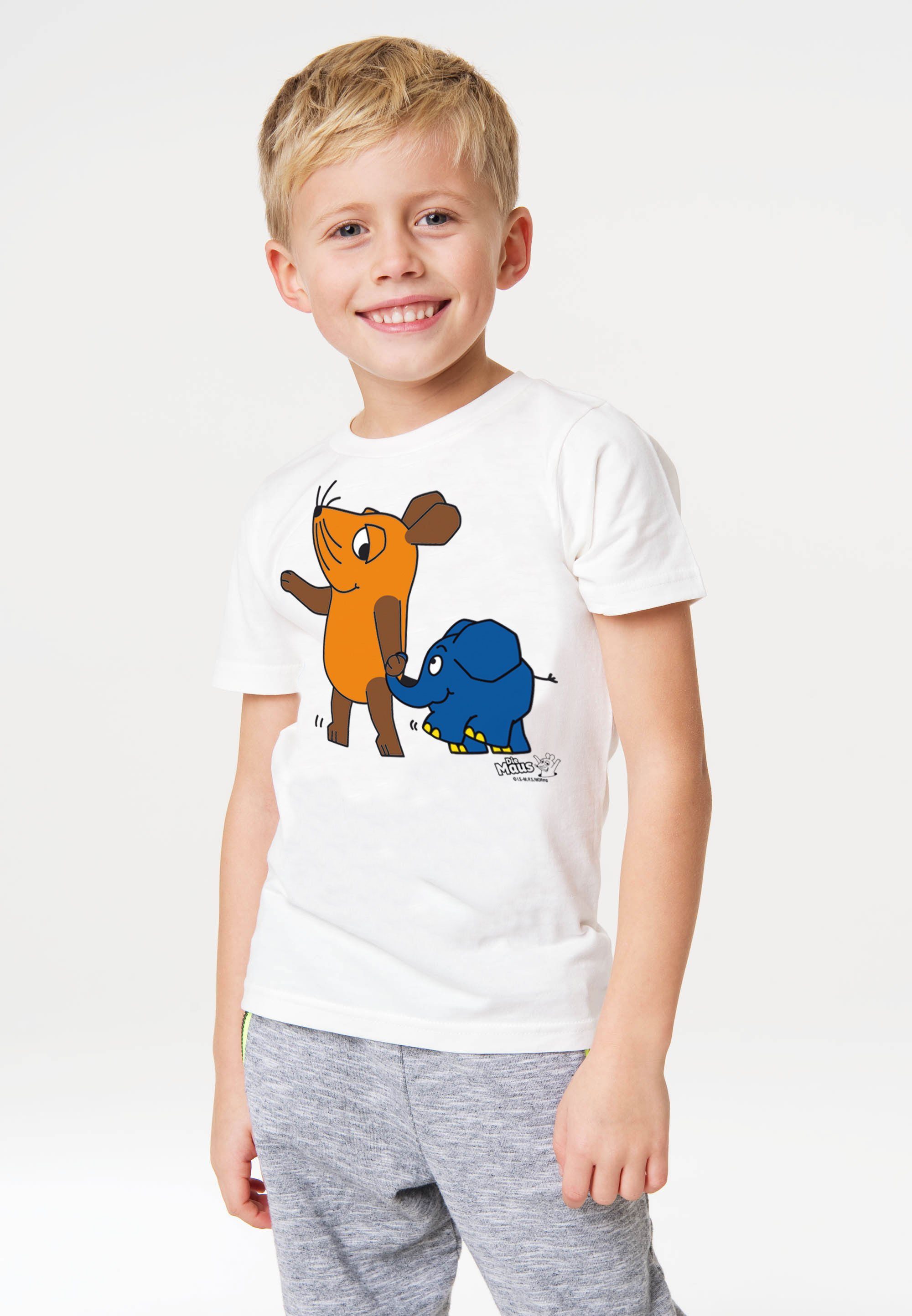 LOGOSHIRT T-Shirt Sendung mit der Maus - Maus & Elefant mit coolem Print