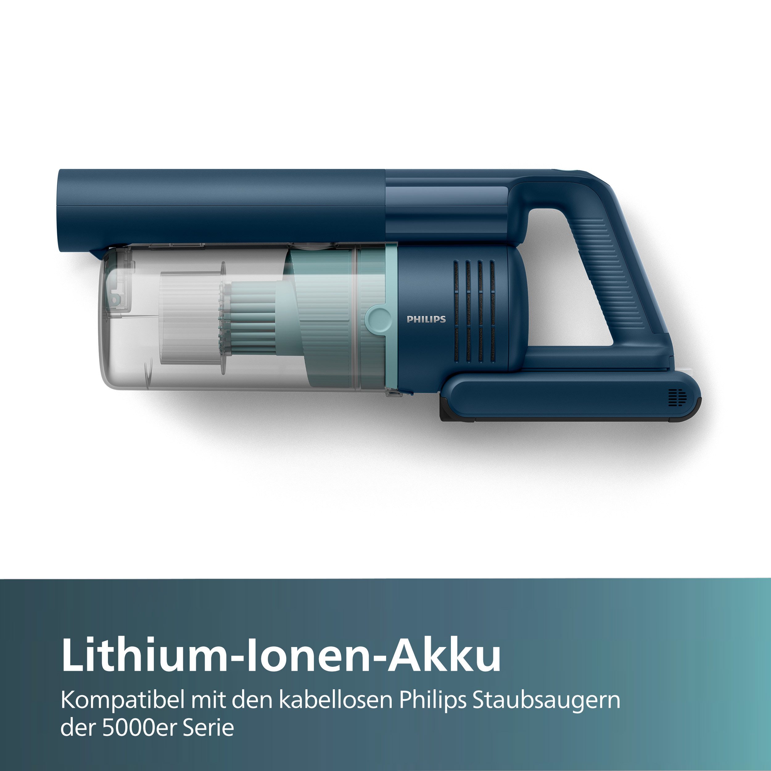 Philips Lithium-Ionen-Akku XV1653/01 für kabellose Staubsauger 5000 Series Zusatz-Akku 2000 mAh (25,2 V, 1 St), verlängert die Betriebsdauer kabelloser Staubsauger der 5000er Serie