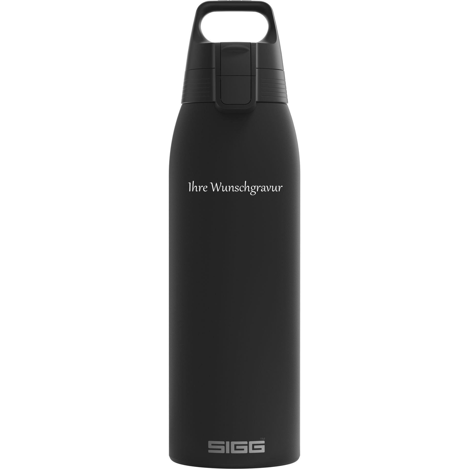 Sigg Thermoflasche, Shield Therm One 1 L, schwarz, mit persönlicher Wunschgravur