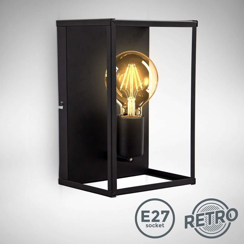 B.K.Licht Wandleuchte Wandlampe E27 60W Metall günstig online kaufen