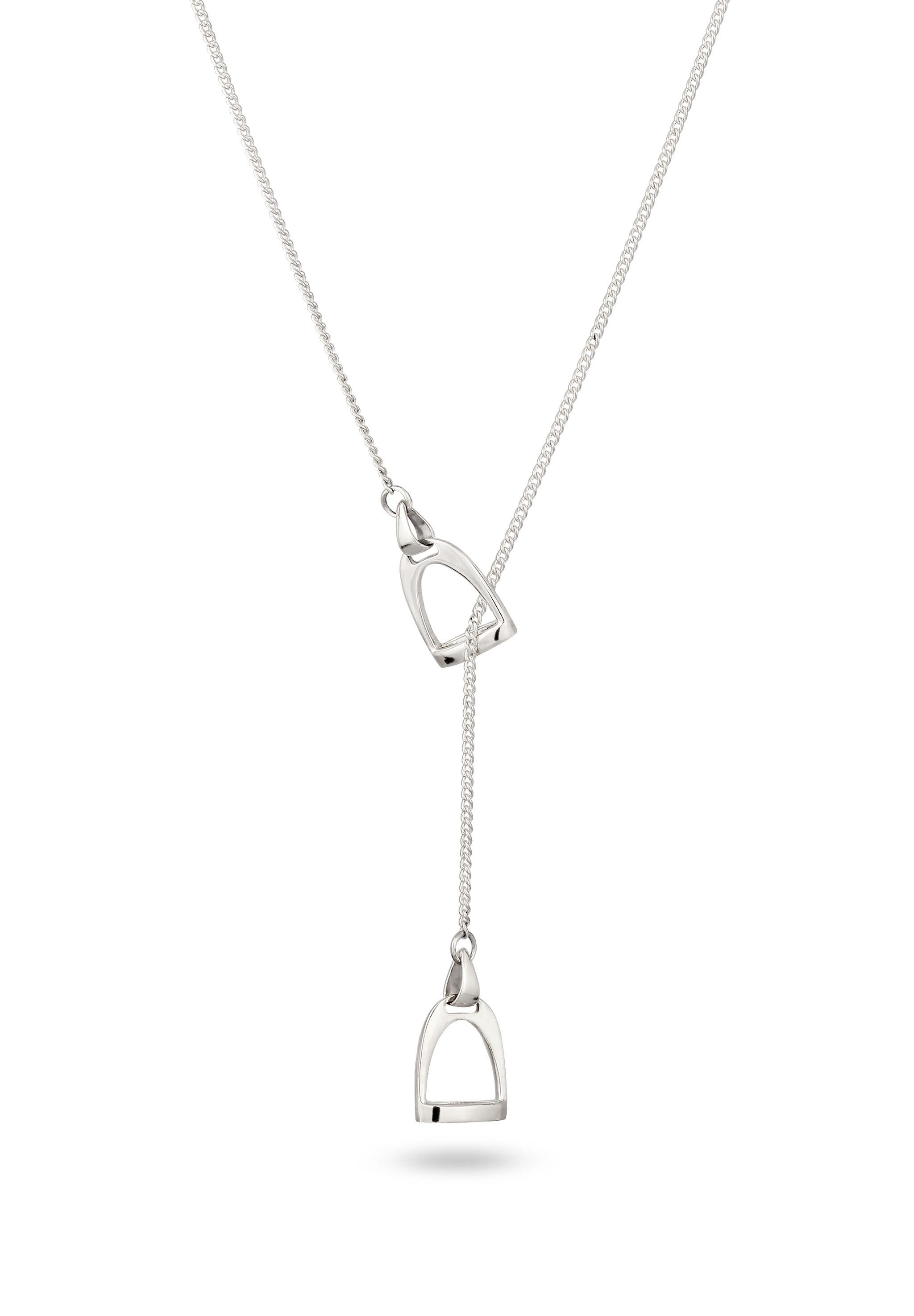 Lange Kette Y-Kette Steigbügel Panzerkette 925 Sterling Silber