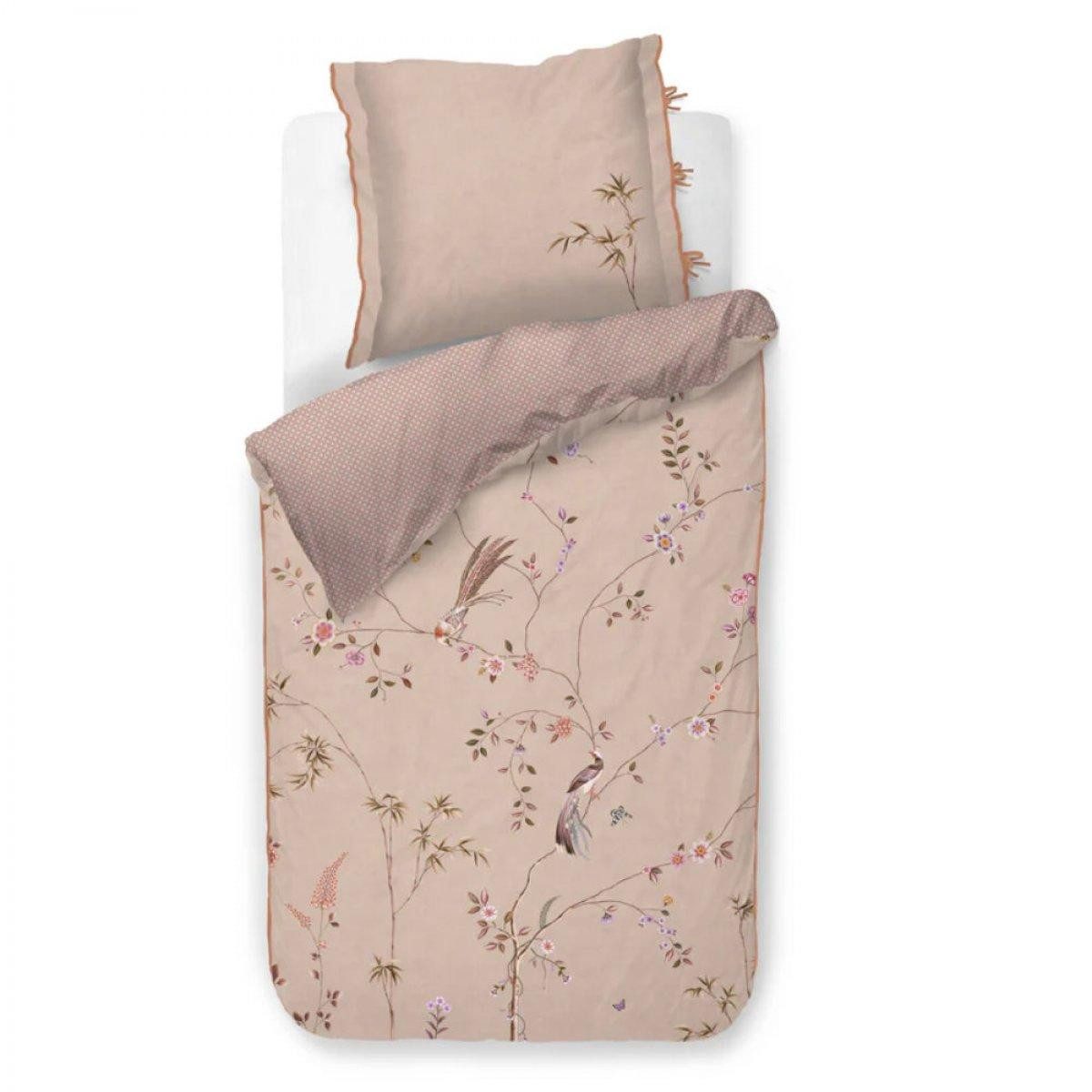 PiP Studio Bettwäsche Bettwäsche-Set Bamboo Blossom Khaki (155x220cm)