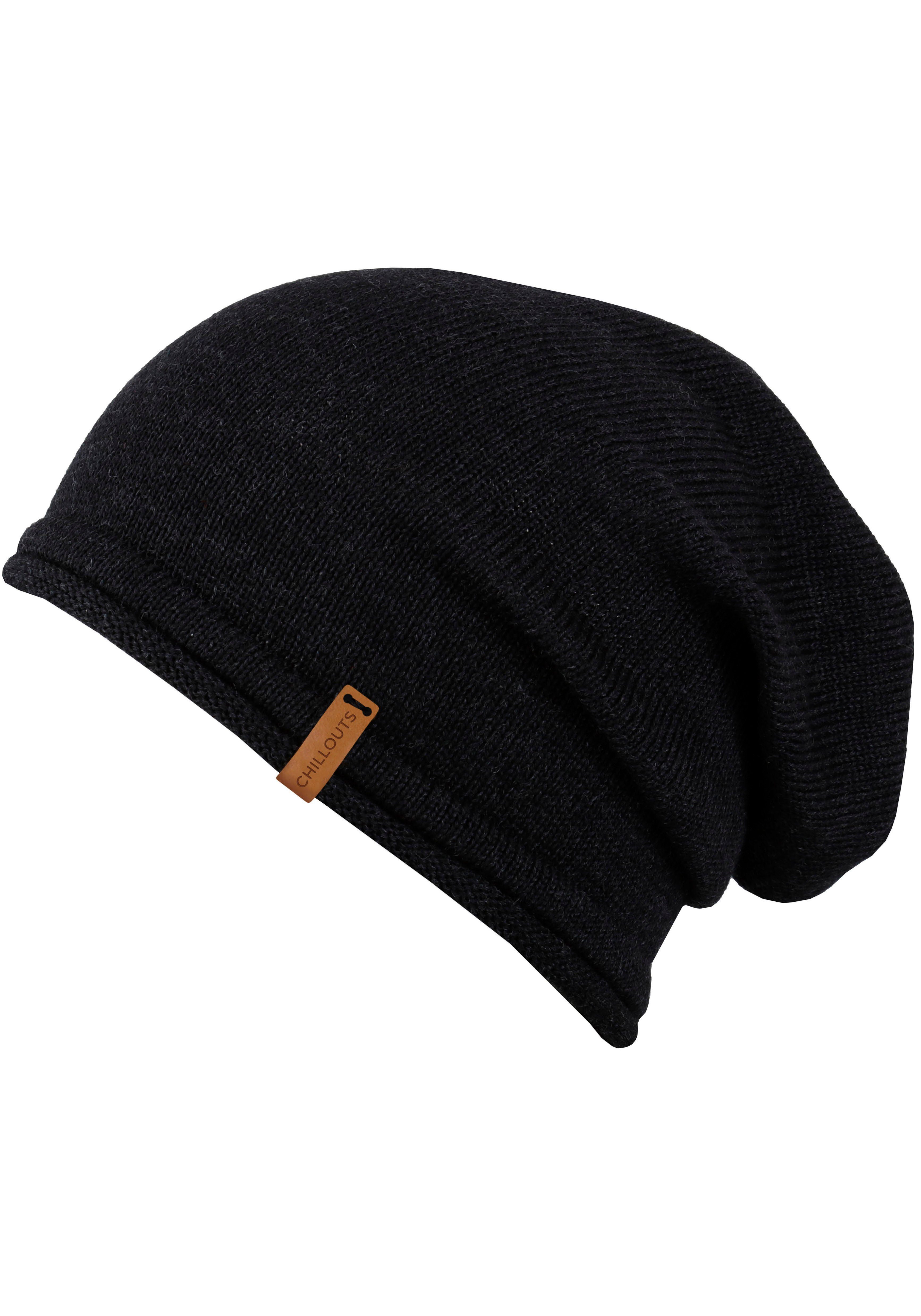 chillouts Beanie Leicester Hat mit lockerer Passform und Wollanteil schwarz | 