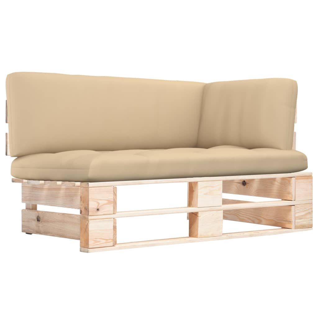 vidaXL Gartenlounge-Eckteil, Outdoor-Ecksofa Paletten Kiefernholz Imprägniert