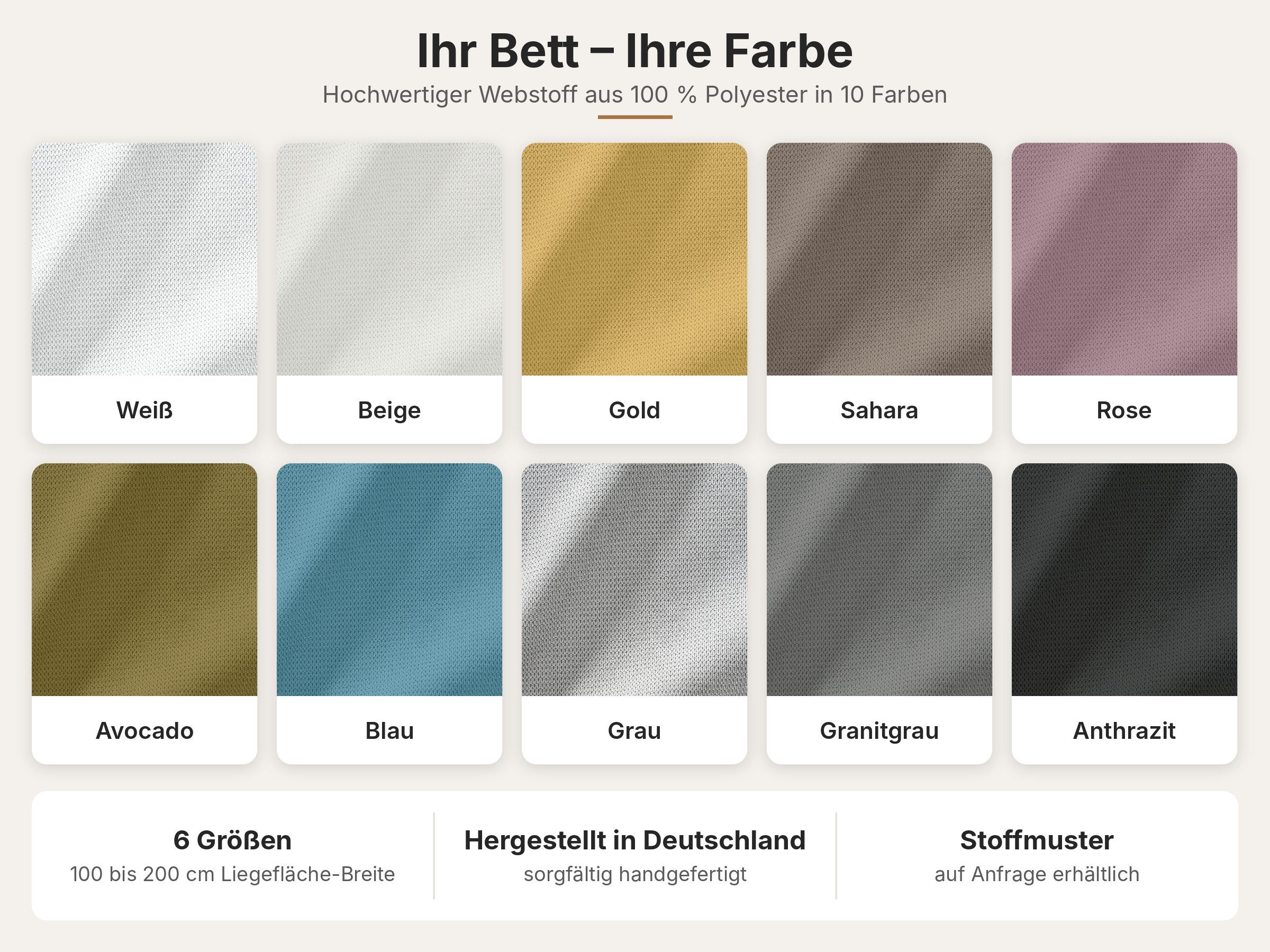 Halmon Schlafkomfort Betten Polsterbett Dalas-Standard (Mit Stauraum unter der Liegefläche, erhältlich in 6 Größen, 10 attraktiven Farben mit oder ohne Matratze – Bild 3 von 5