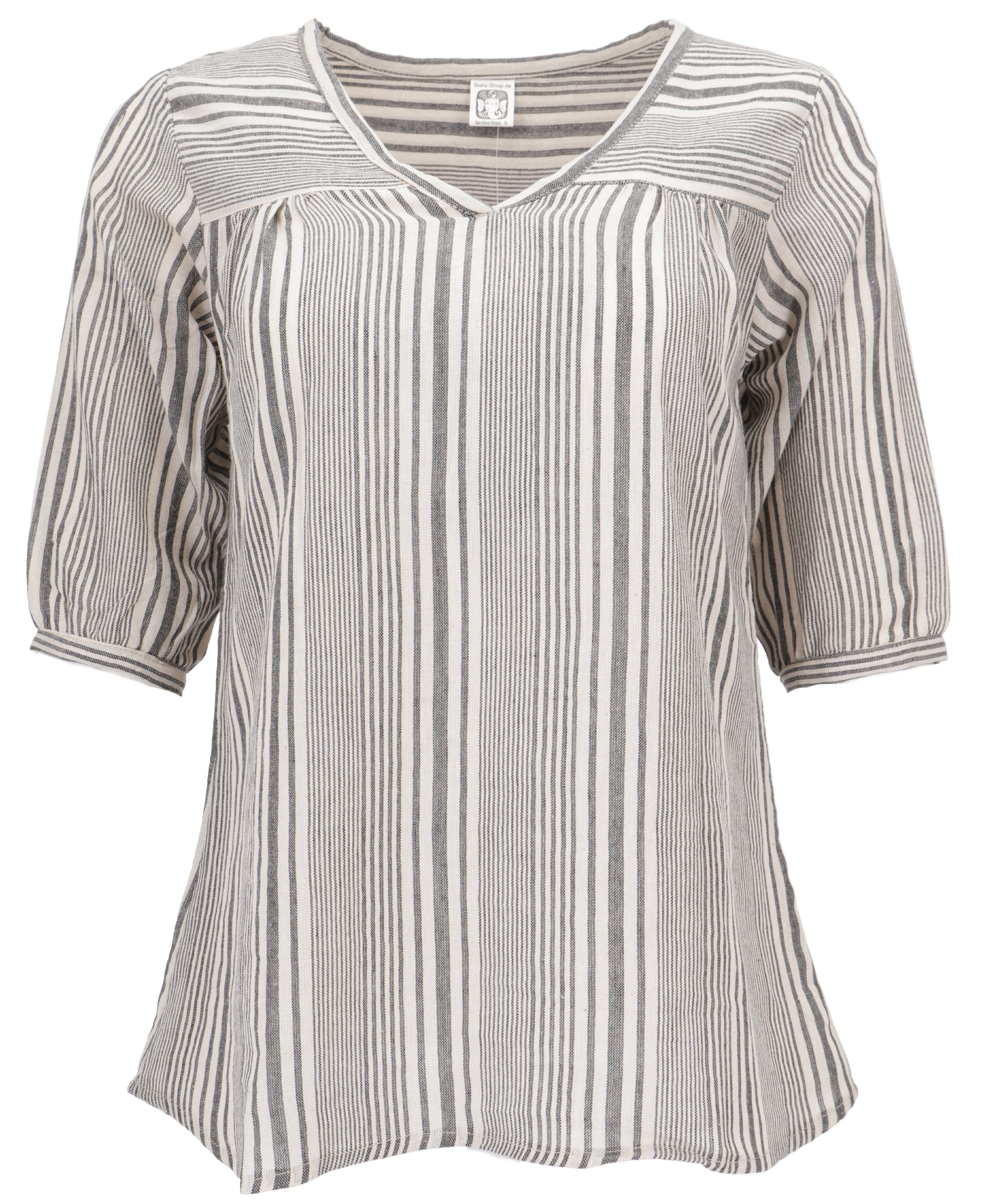 Guru-Shop Longbluse Leichte Baumwollbluse, gestreifte Boho.. günstig online kaufen