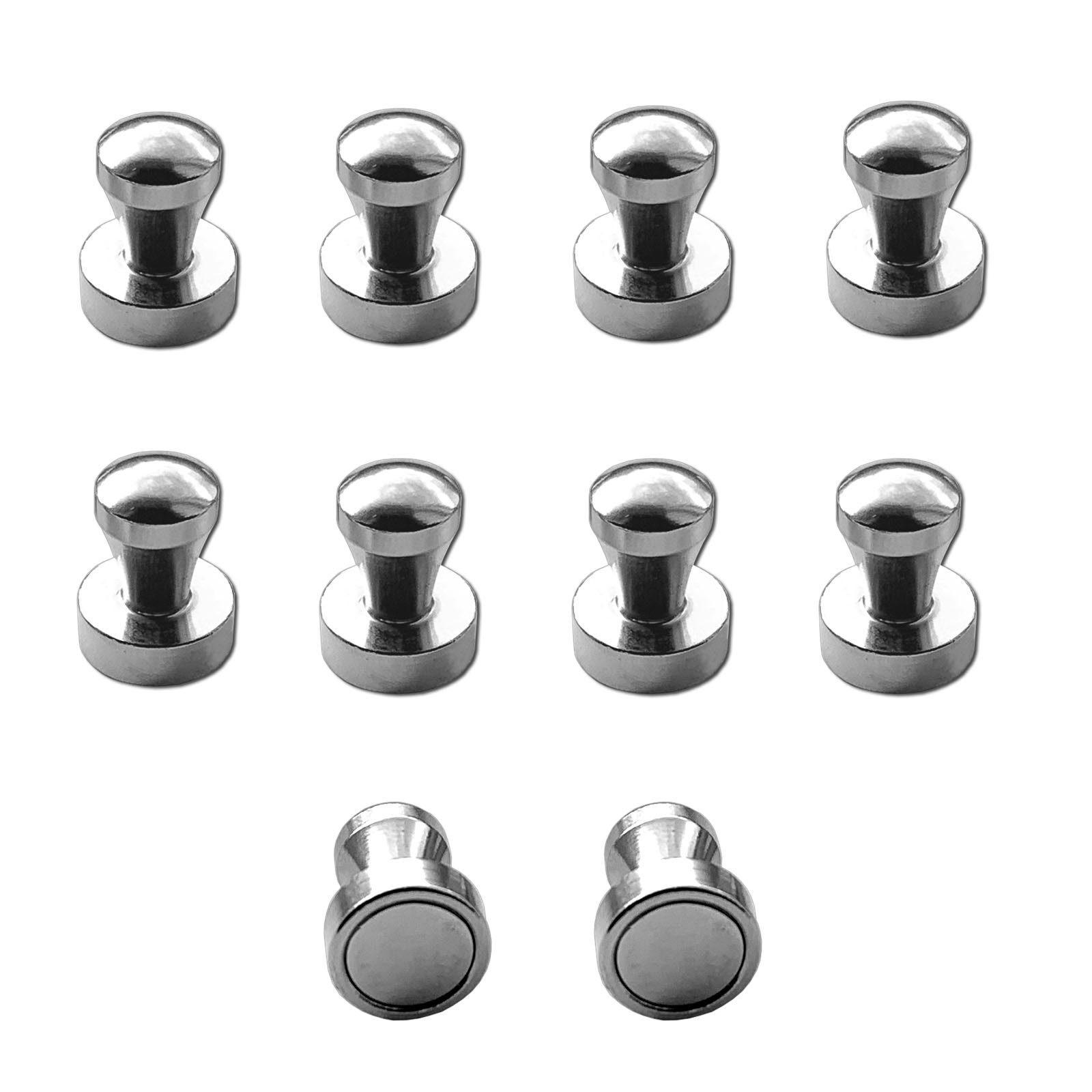 HAC24 Magnet Kühlschrankmagnete Pins Set Kegelmagnet Magnetpins Supermagnet (10-St), Edelstahl, Extra starke N52 Ndeodym Magnete