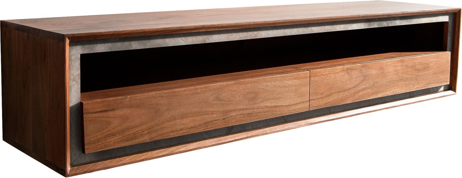 DELIFE Lowboard Stonegrace, Akazie Braun Steinfurnier günstig online kaufen