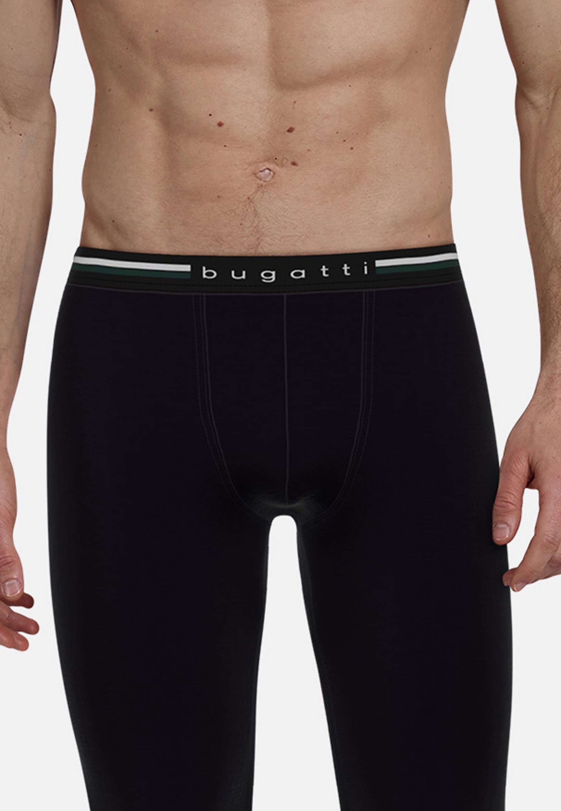 bugatti Lange Unterhose Rom mit Logo, bequem, elastisch, Baumwollmix, schneidet nicht ein, eng