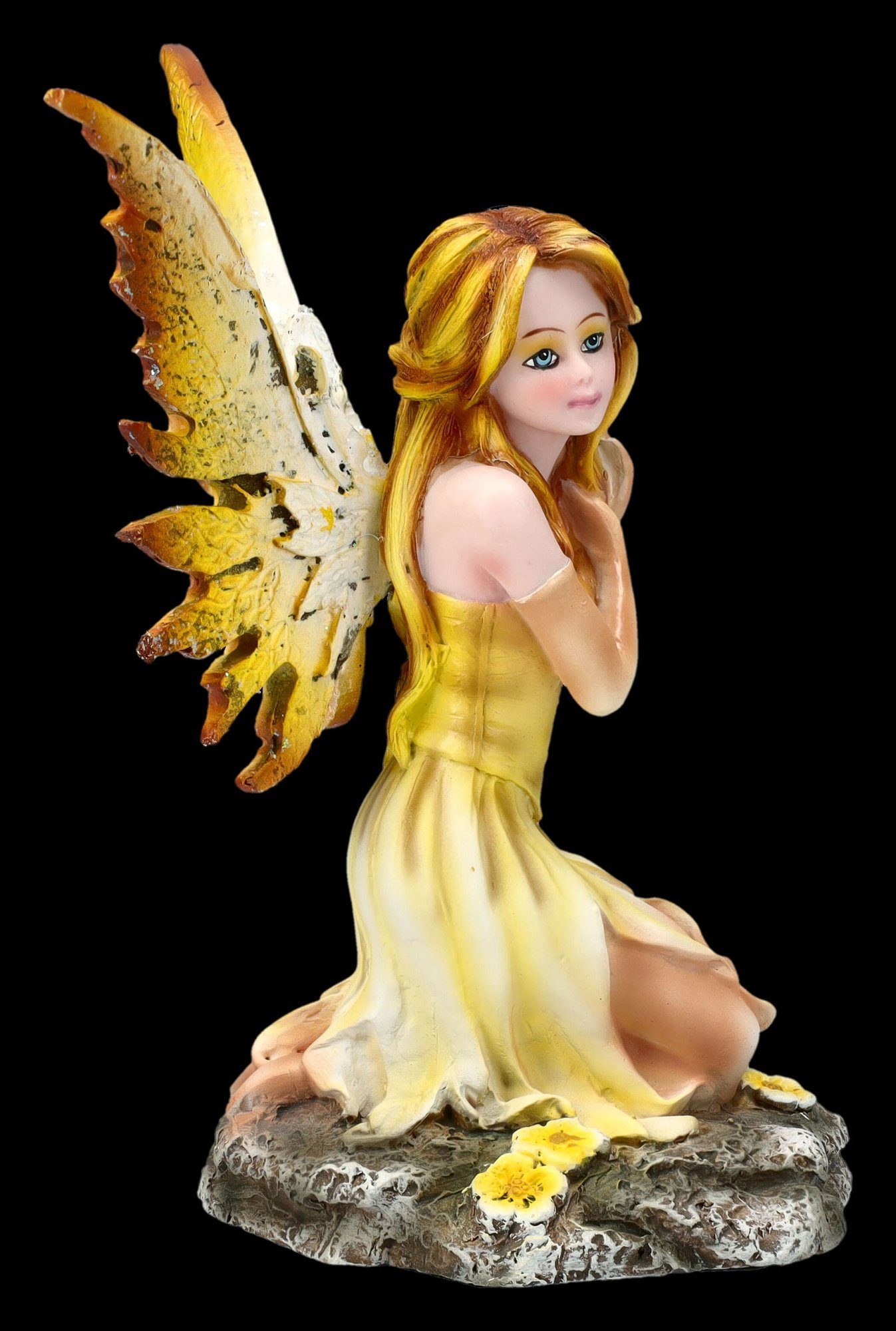 Figuren Shop GmbH Fantasy-Figur Elfenfigur - Fenella in gelbem Kleid - Fantasy Feefigur Dekoration