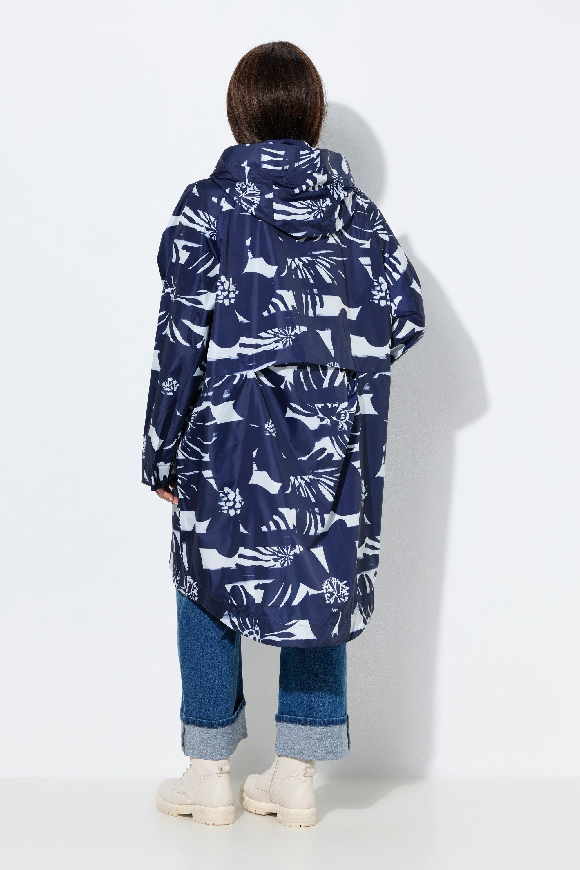 Ulla Popken Funktionsjacke HYPRAR Regenjacke Streifen wasserdicht Kapuze