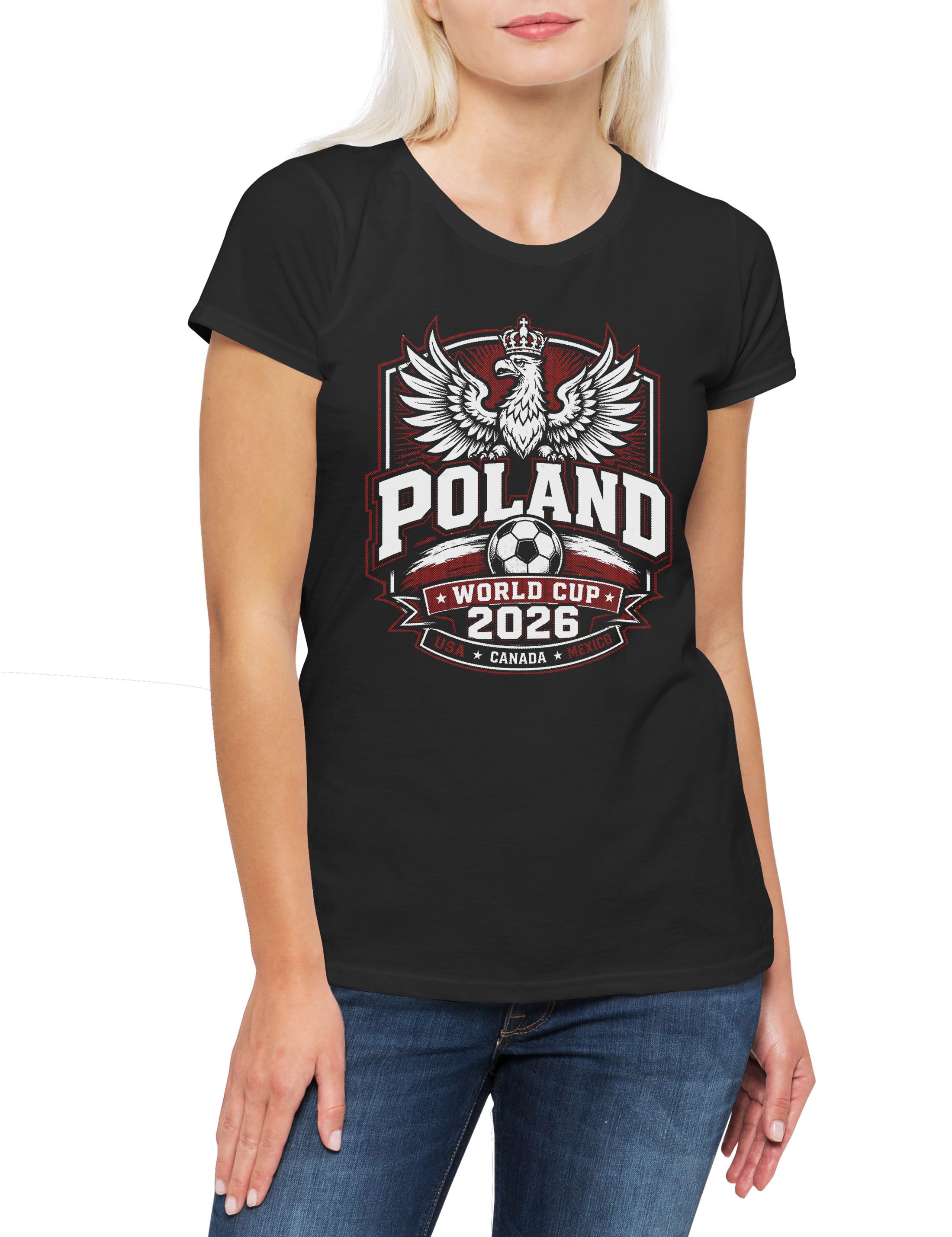 Urban Backwoods Print-Shirt Team Poland 1 Damen T-Shirt Polen Polska Warsaw Bia?o Czerwoni Wis?a (1-tlg) Fußball WM Soccer Football