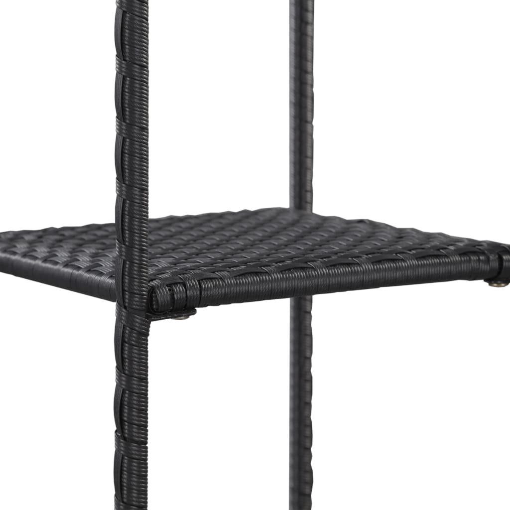vidaXL Bücherregal Regal Schwarz 30x30x90 cm Poly Rattan, 1-tlg.