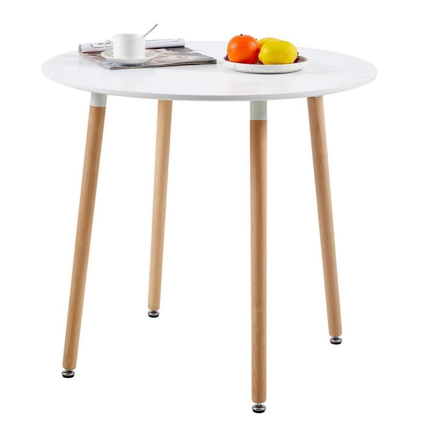 LuxusKollektion Esstisch Esszimmertisch skandinavisch rund 80 cm weiß (1-St)