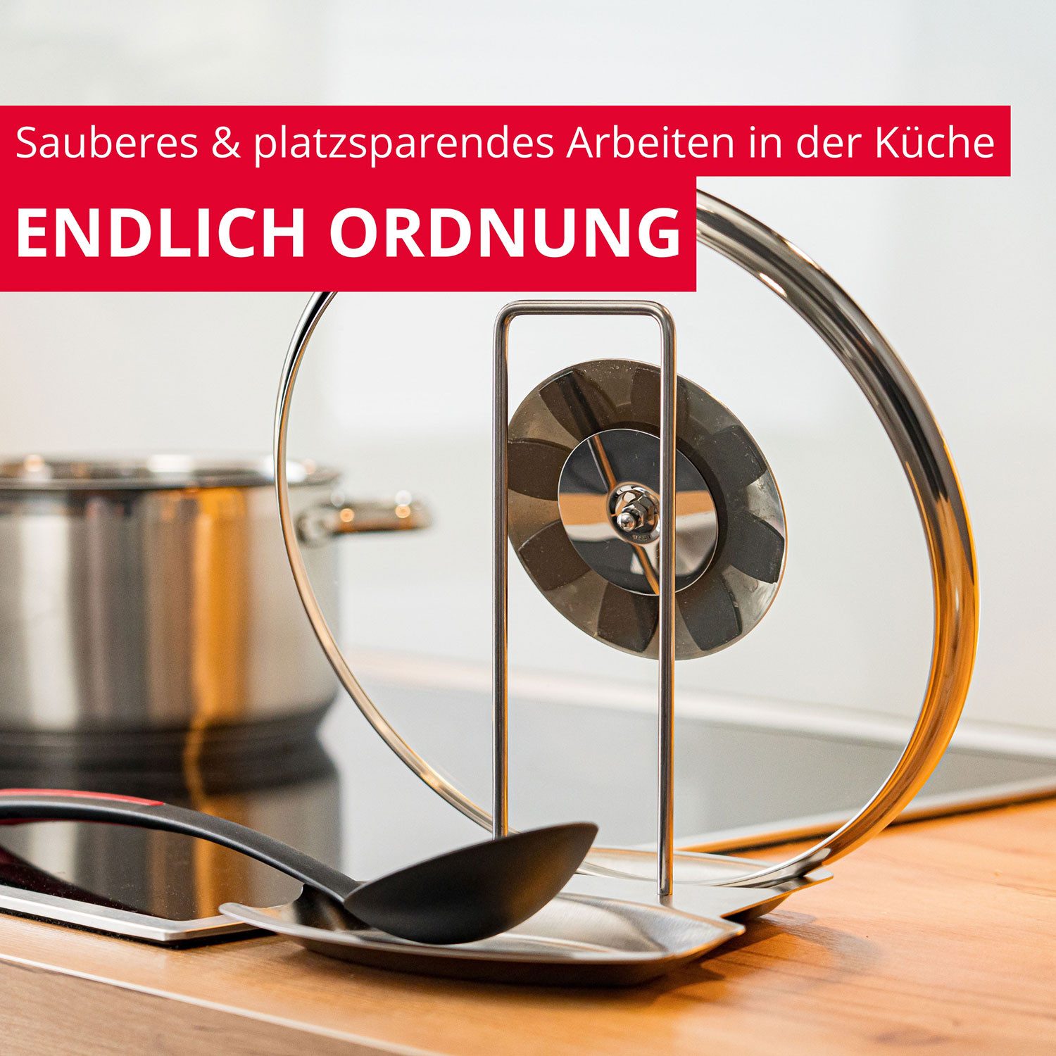 WESTMARK Kochlöffelhalter Ablage für Deckel + Löffel – Besteck- und Topfdeckelablage