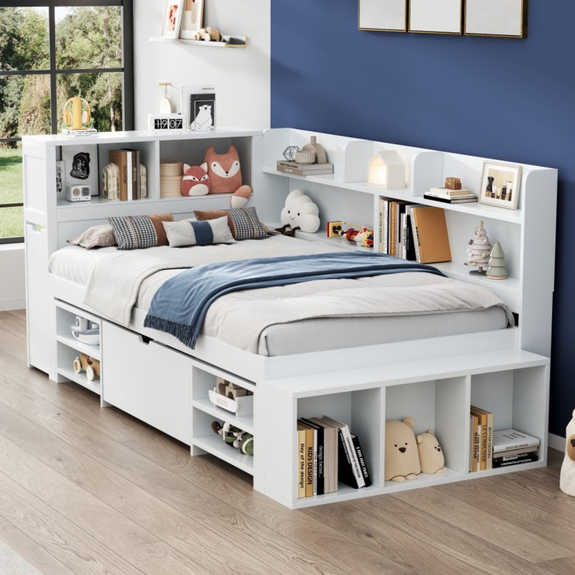 HAUSS SPOLE Holzbett 90x200cm mit Schubladen, günstig online kaufen
