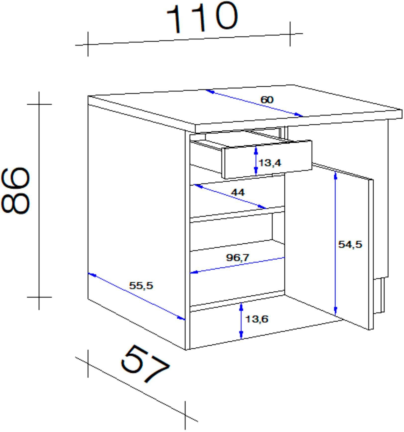 Flex-Well Eckunterschrank Nepal (B x H x T) 110/60 x 86 x 60 cm – Bild 3 von 4