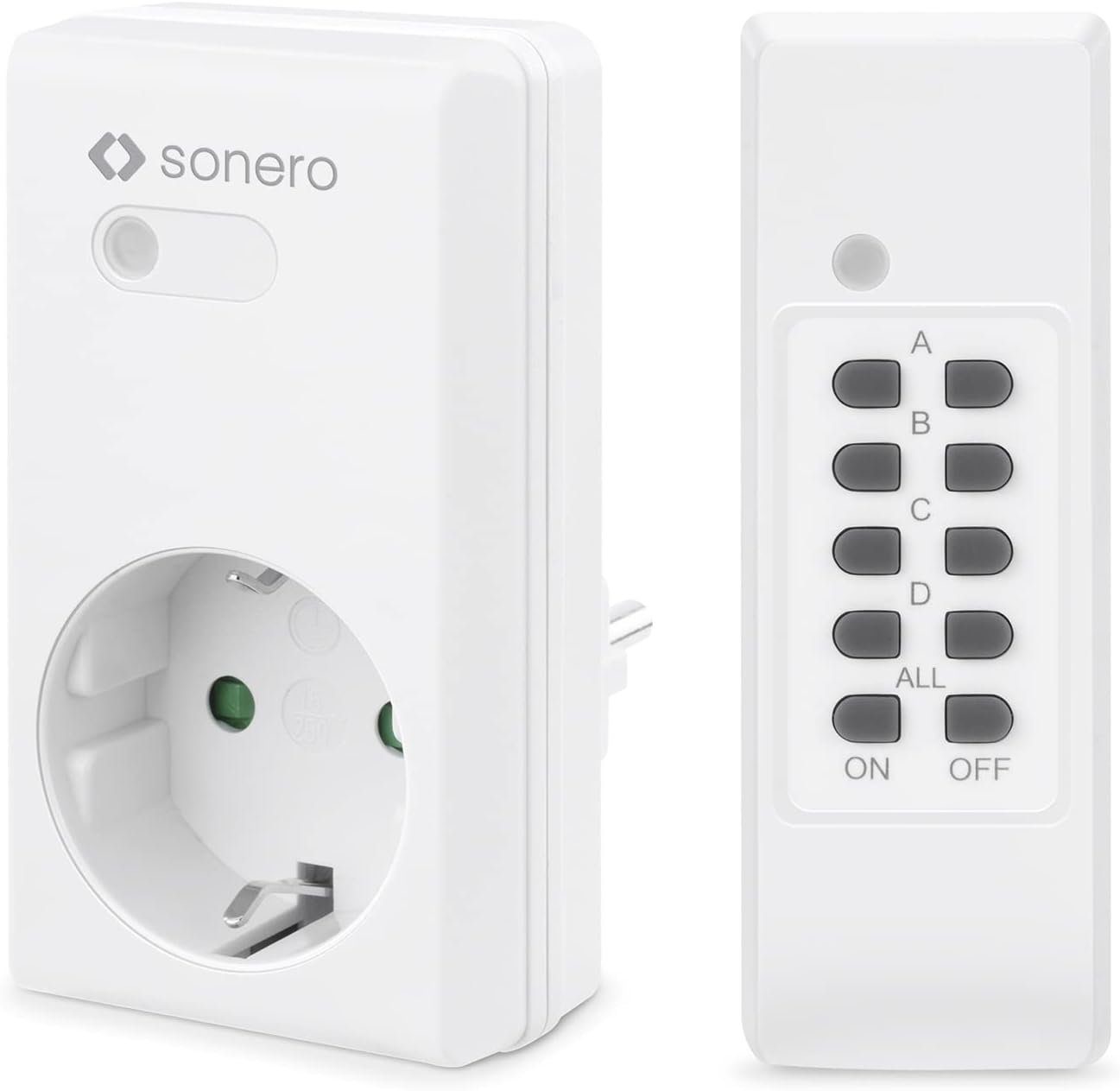 sonero Funksteckdose sonero Funksteckdosen, 1 x Funksteckdose und 1 x Funkfernbedienung
