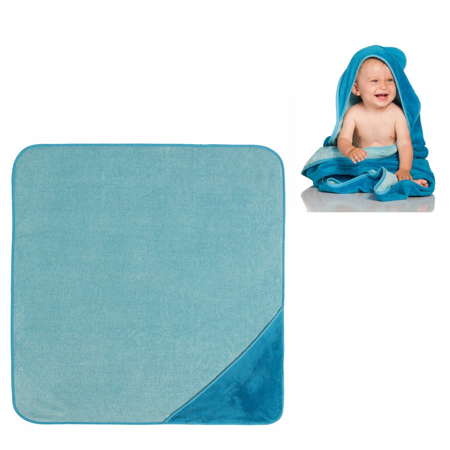 Vossen Kapuzenhandtuch Bixie, Baumwolle (1-St), Baby Handtuch Kapuzenbadetuch Frottee 100x100cm curacao