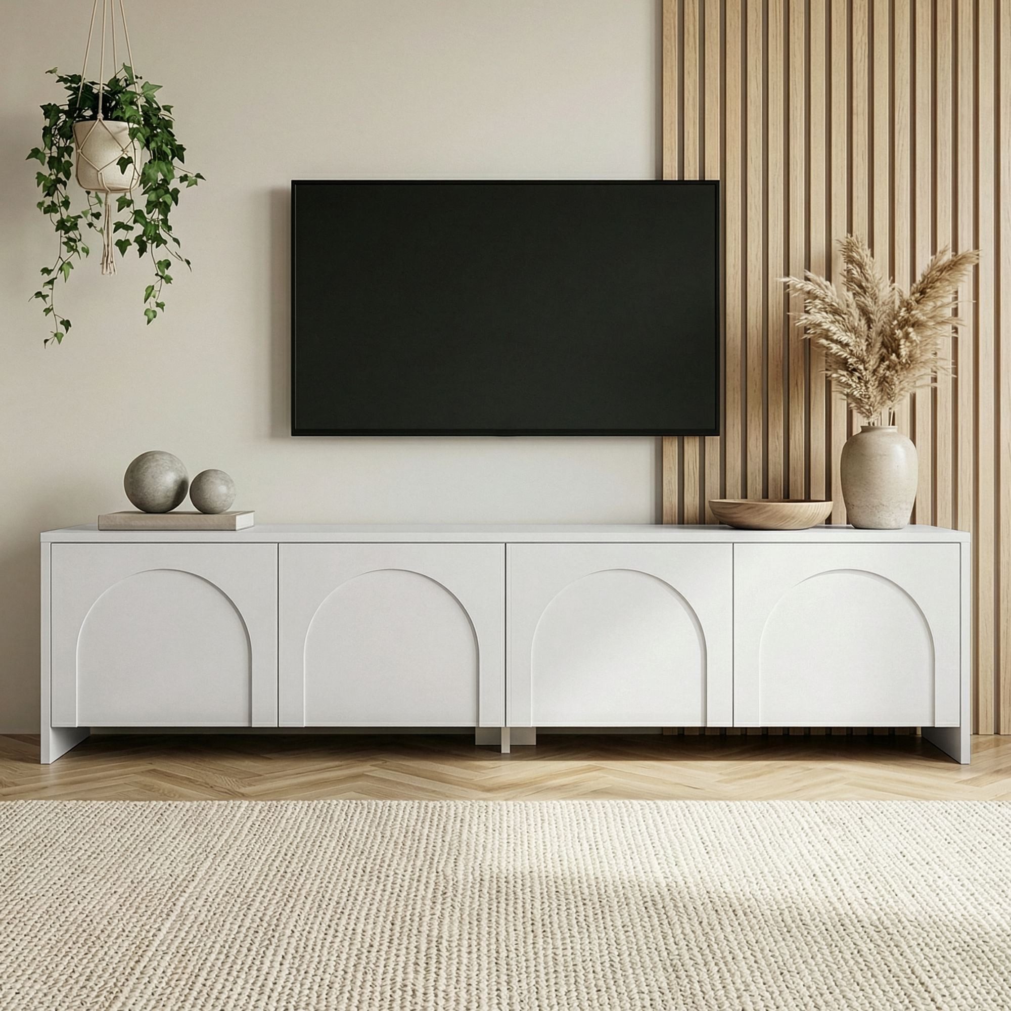 Skye Decor TV-Board Aurelia (1 St., TV-Lowboard mit klarer Linienführung), Breite 180 cm Push-to-open Mechanismus, Griffloses Design