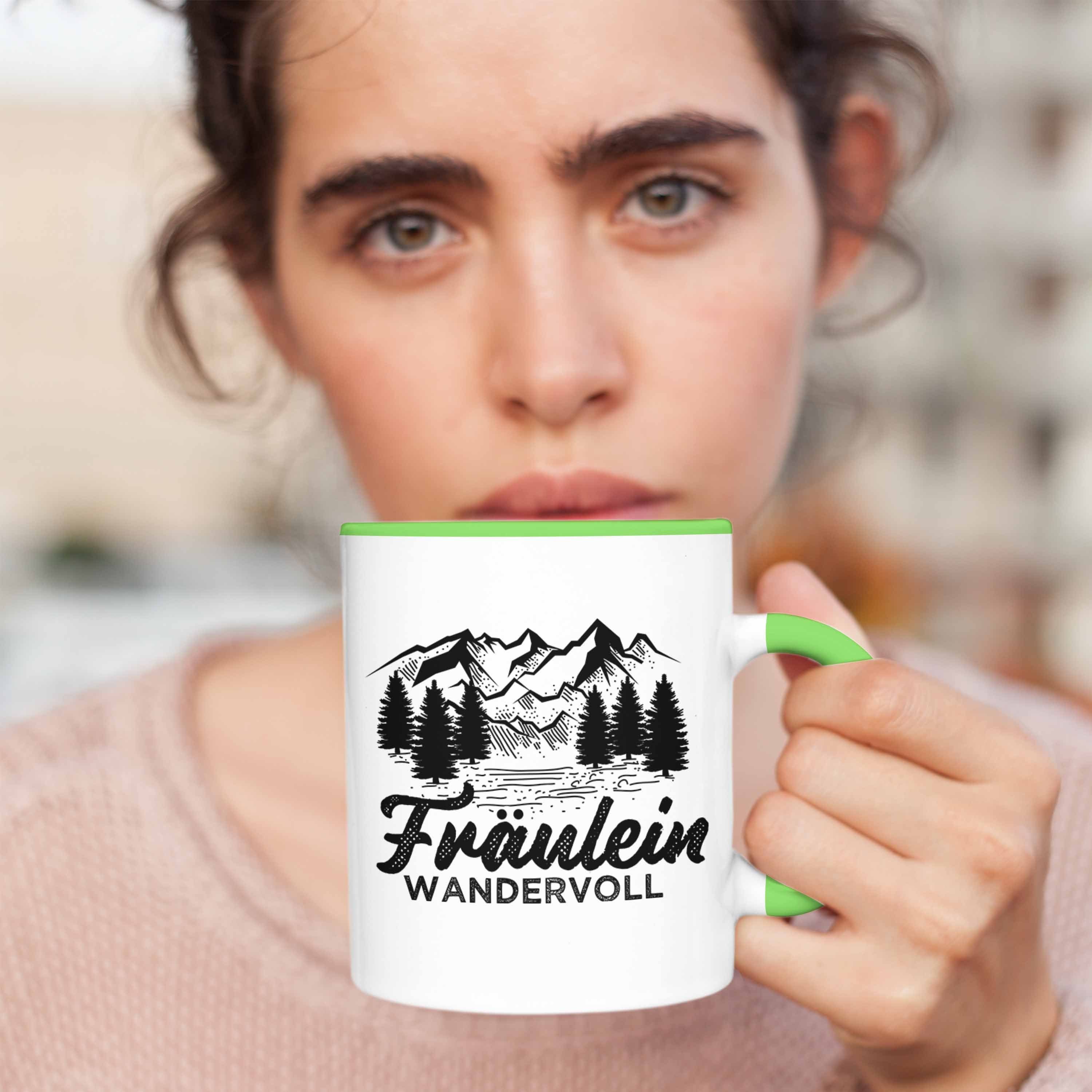 Trendation Tasse Trendation - Wandern Wandervoll Frauen Fräulein Geschenk zum Tasse Tasse Lustige Geschenkidee Grün Wandern