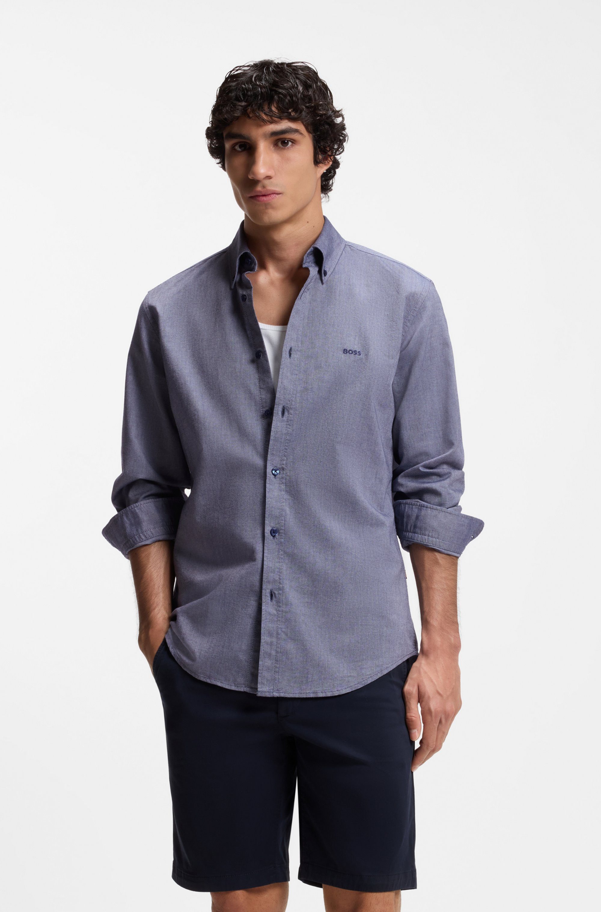 BOSS ORANGE Businesshemd Rickert mit Button-down-Kragen