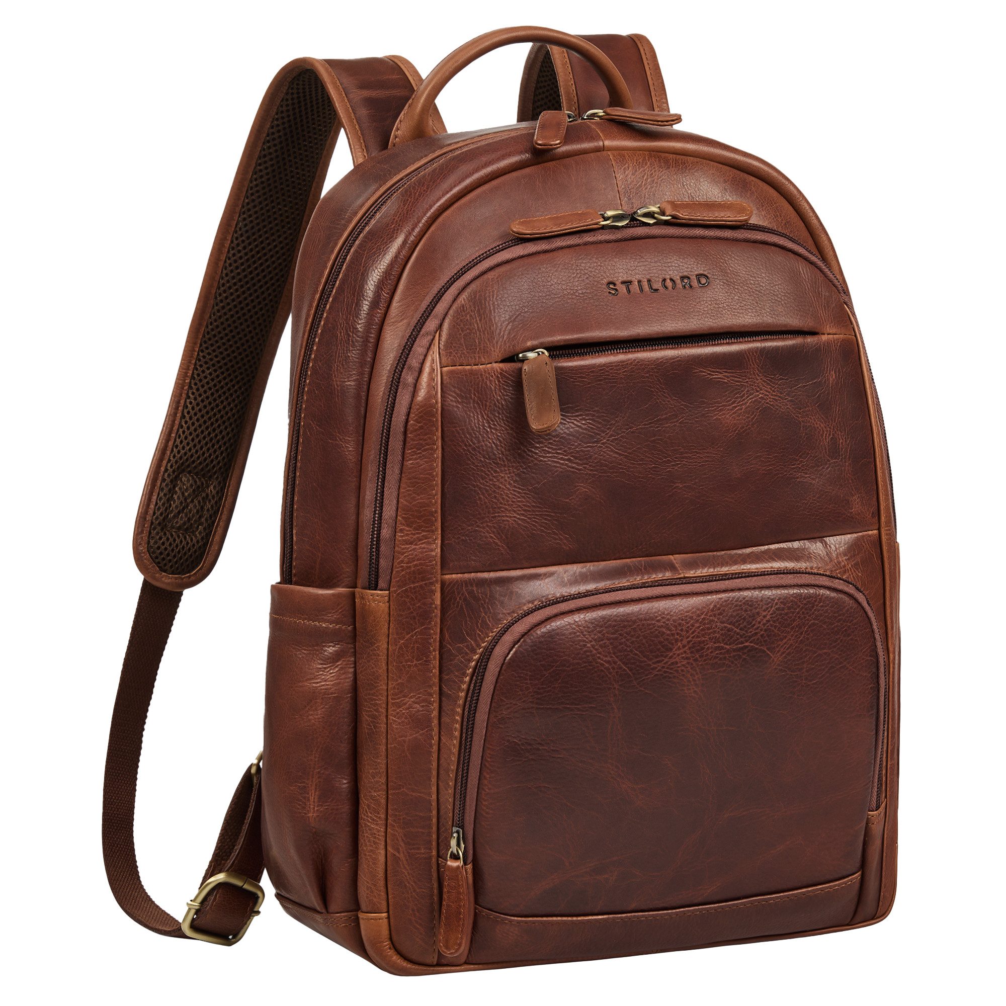 Notebookrucksack "Ramiro" Business Rucksack Herren Leder Laptoprucksack 15.6 - 16 Zoll