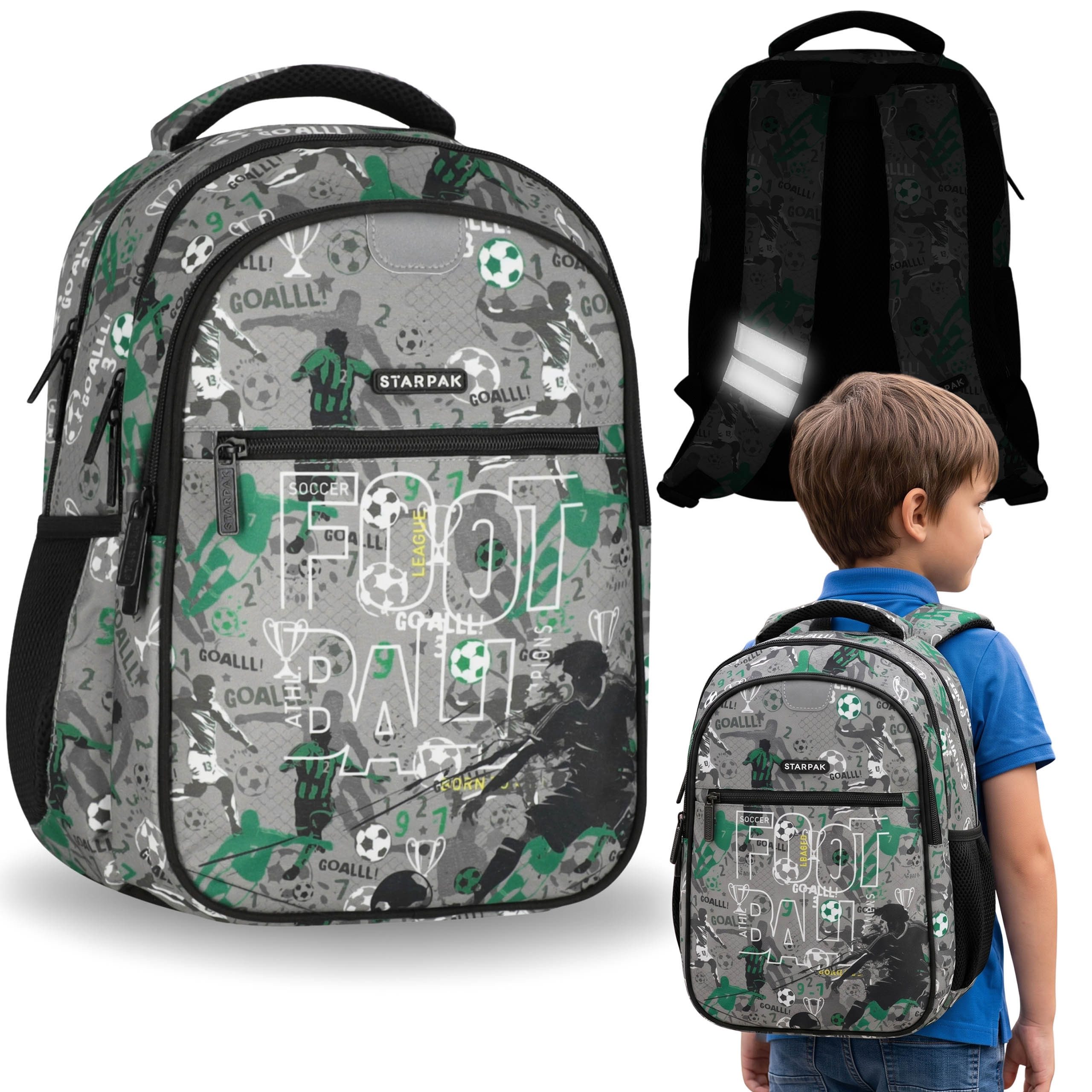 Schulrucksack Verstärkter Fußball Schulrucksack für Jungen mit reflektierenden, 24 l