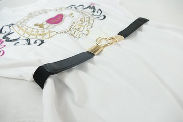 KR-Industries Minikleid Kleid KR Gold mit Applikationen, eleganter Style, gerader Schnitt