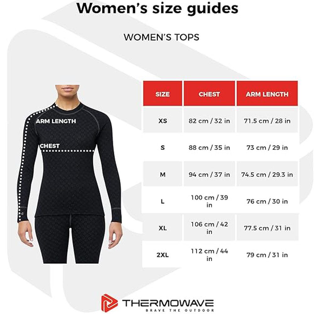 Termozeta Langarmshirt THERMOWAVE - Damen dickeres Merino Warm Long Sleeve Shirt Longshirt