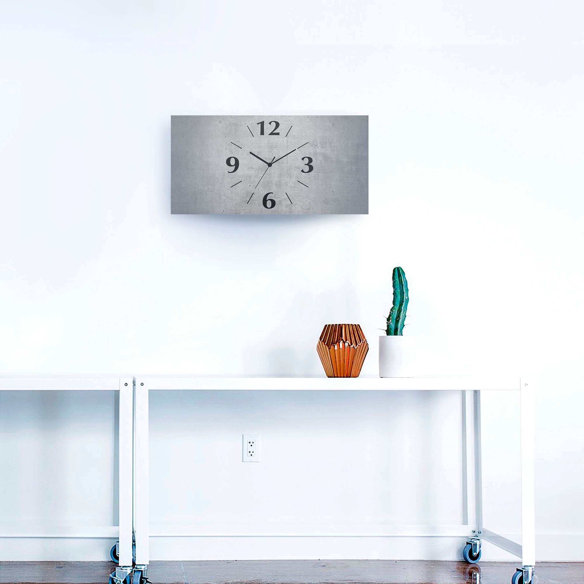 Artland Wanduhr Grauer Beton (3D Optik günstig online kaufen