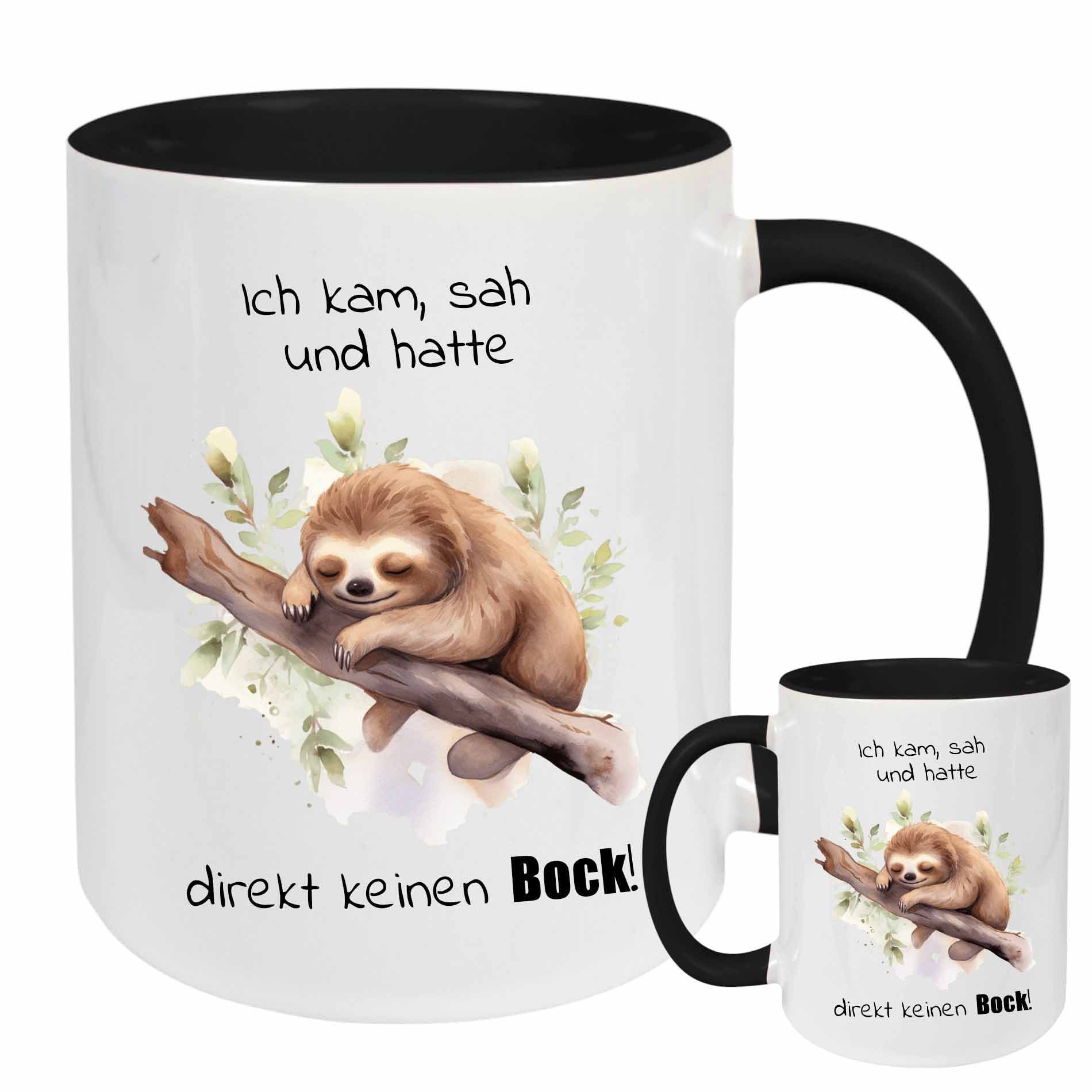 Camolo Tasse Keramik Tasse Faultier - Ich kam, sah und hatte ..., Keramik