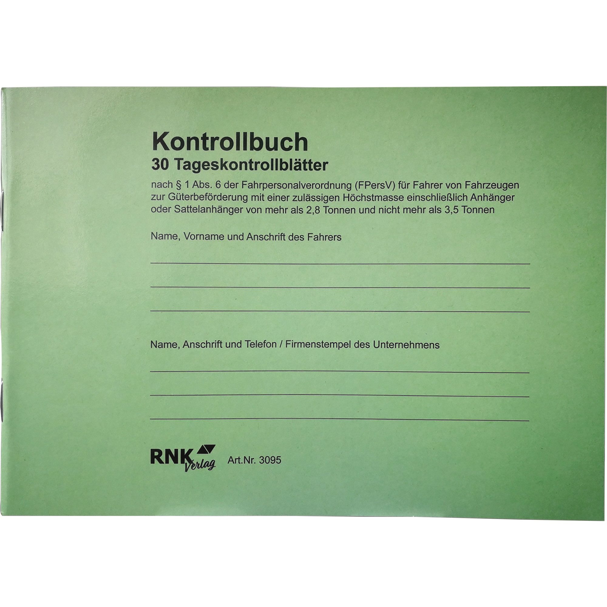 RNK Formularblock RNK Kontrollbuch Tageskontrollblätter DIN A5 quer 32Bl