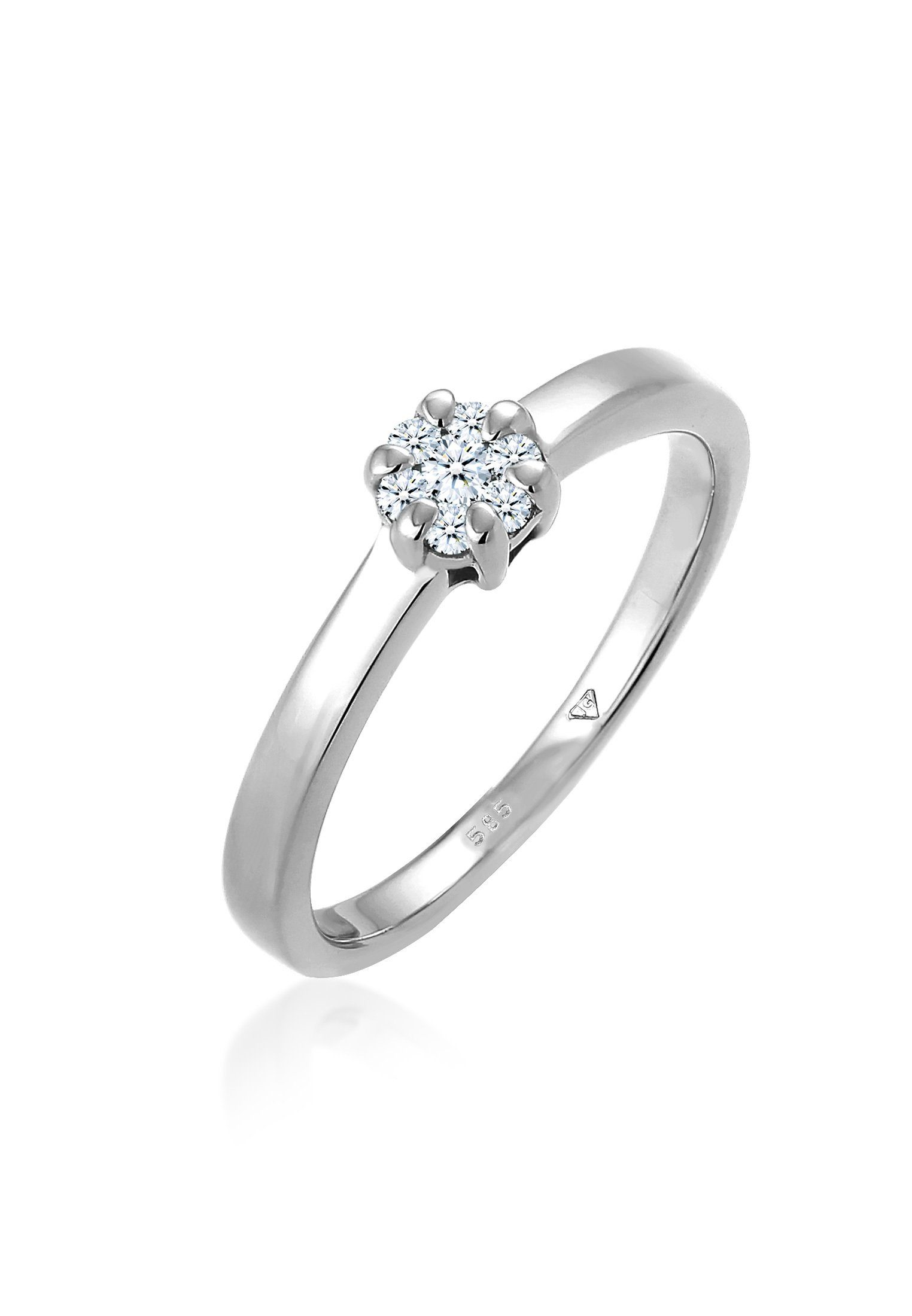 Elli DIAMONDS Verlobungsring Verlobung Diamant 0.12 ct. Luxuriös 585 Weißgold