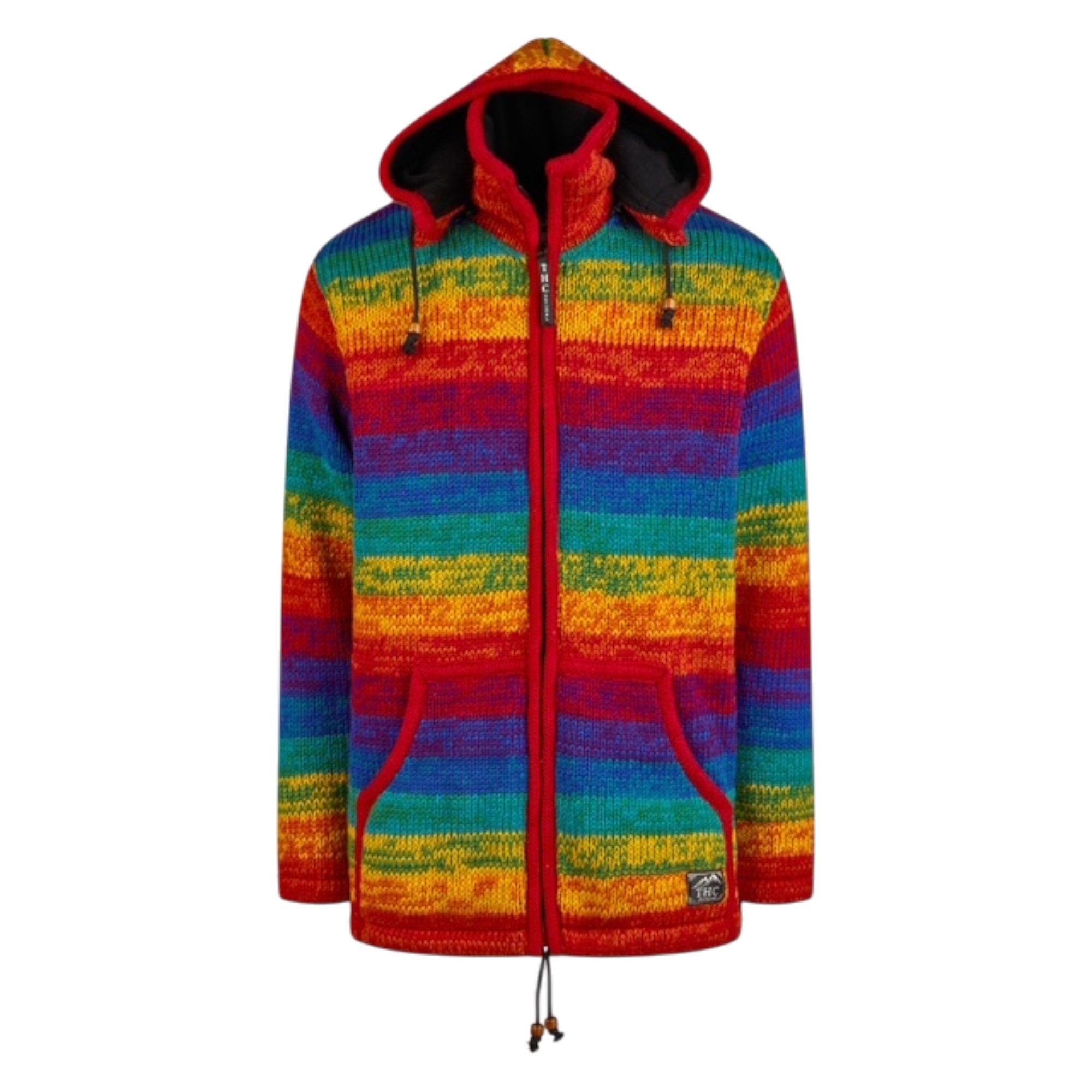 THC Natural Line Strickjacke THC Schafwollstrickjacke 620 Rainbow (1 Stück, 1-tlg., 1 Stück) weiche Schurwolle