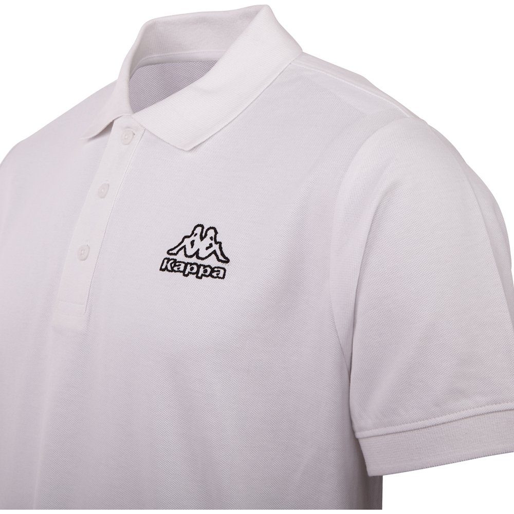 hochwertiger in Kappa bright Qualität white Baumwoll-Piqué Poloshirt