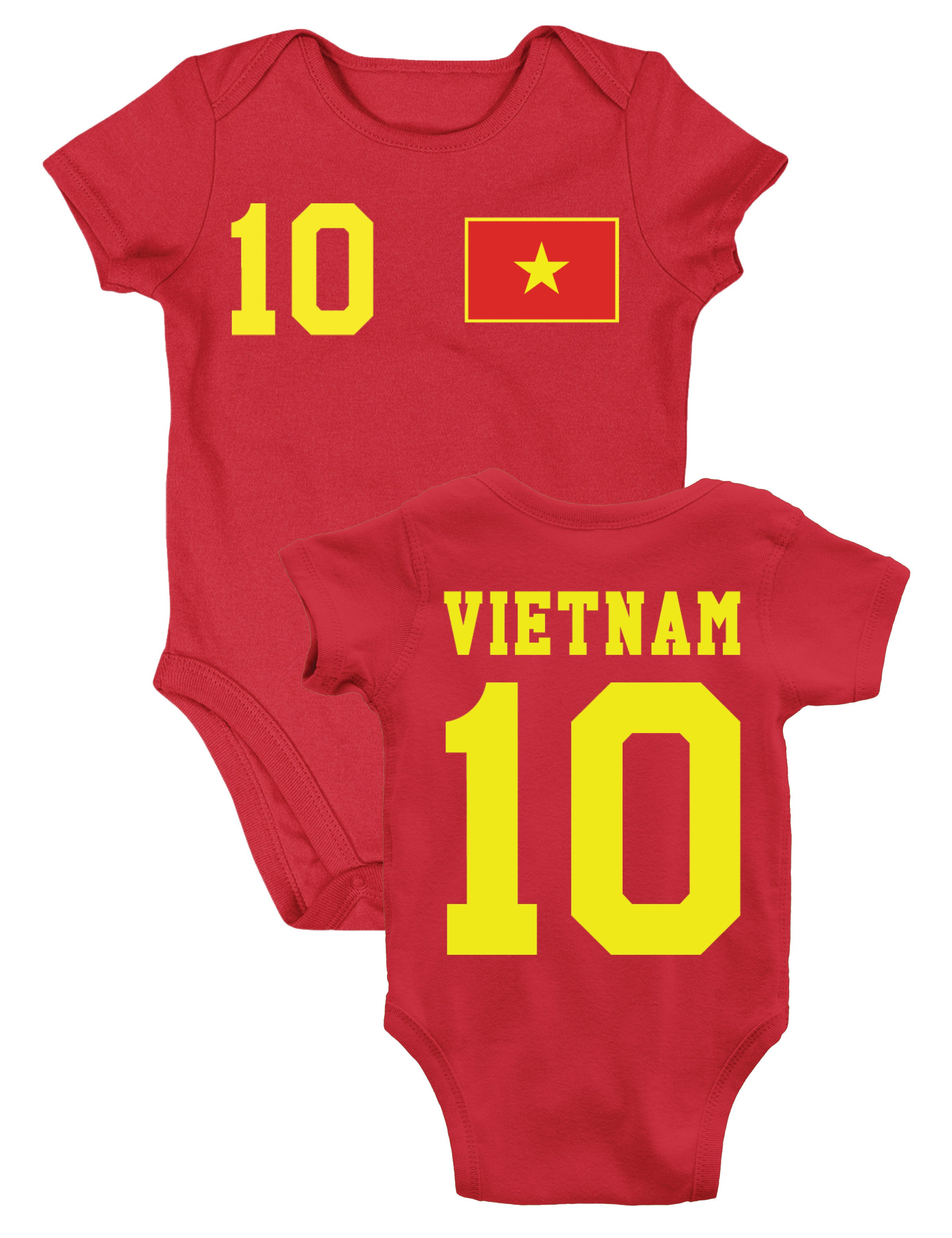 Youth Designz Kurzarmbody Vietnam Fußball Kinder Baby Body Strampler Geschenk mit modischen Aufdruck für Jungs und Mädchen