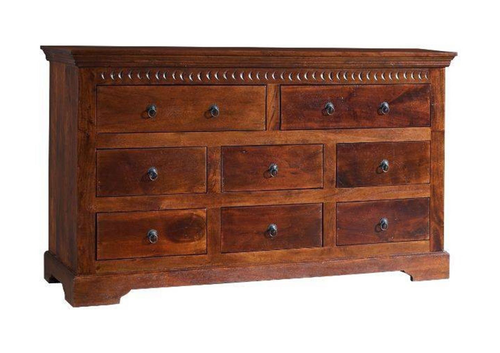 Massivmoebel24 Kommode OXFORD (Massivholz), Kommode Akazie 145x49x85 nougat lackiert OXFORD #524