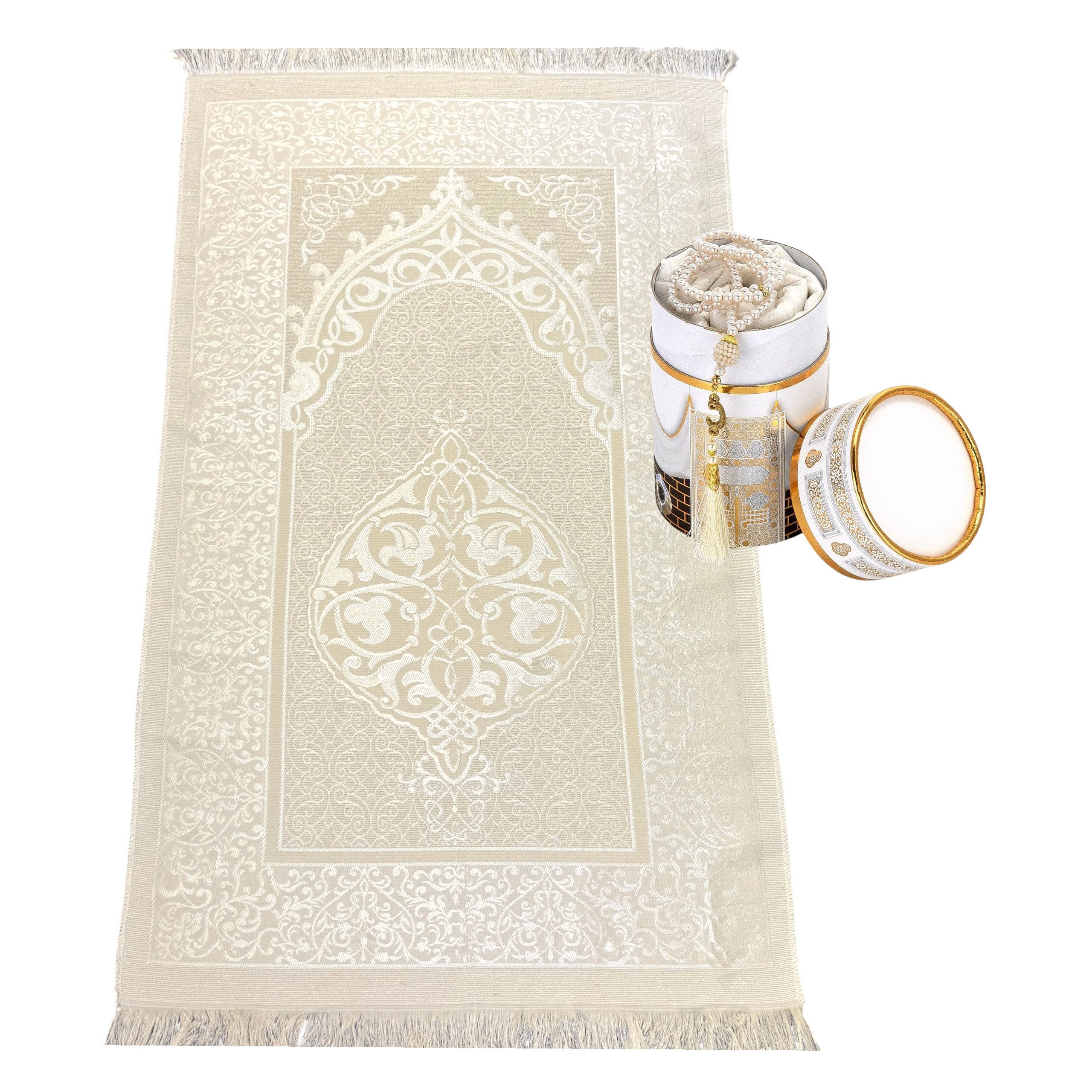 TeppichHome24 Teppich Gebetsteppiche mit Geschenkbox und 99er Gebetskette, rechteckig, robust, pfegeleicht, für Fussbodenheizung geeignet