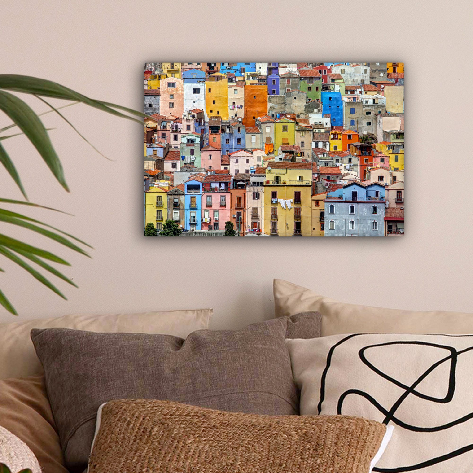 OneMillionCanvasses® Leinwandbild Die bunten Häuser Sardiniens, Fotodruck ( günstig online kaufen
