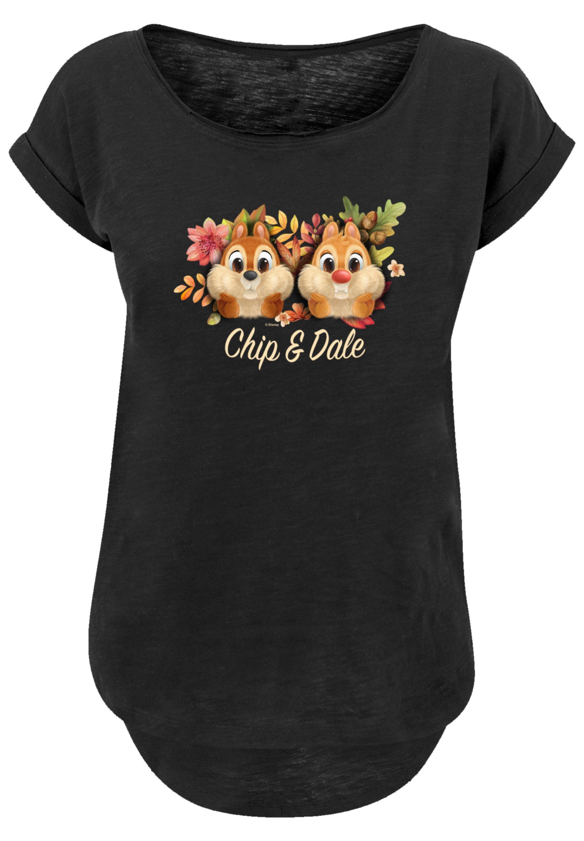F4NT4STIC T-Shirt Disney Chip und Chap Duo Premium Qualität, Hinten extra  lang geschnittenes Damen T-Shirt