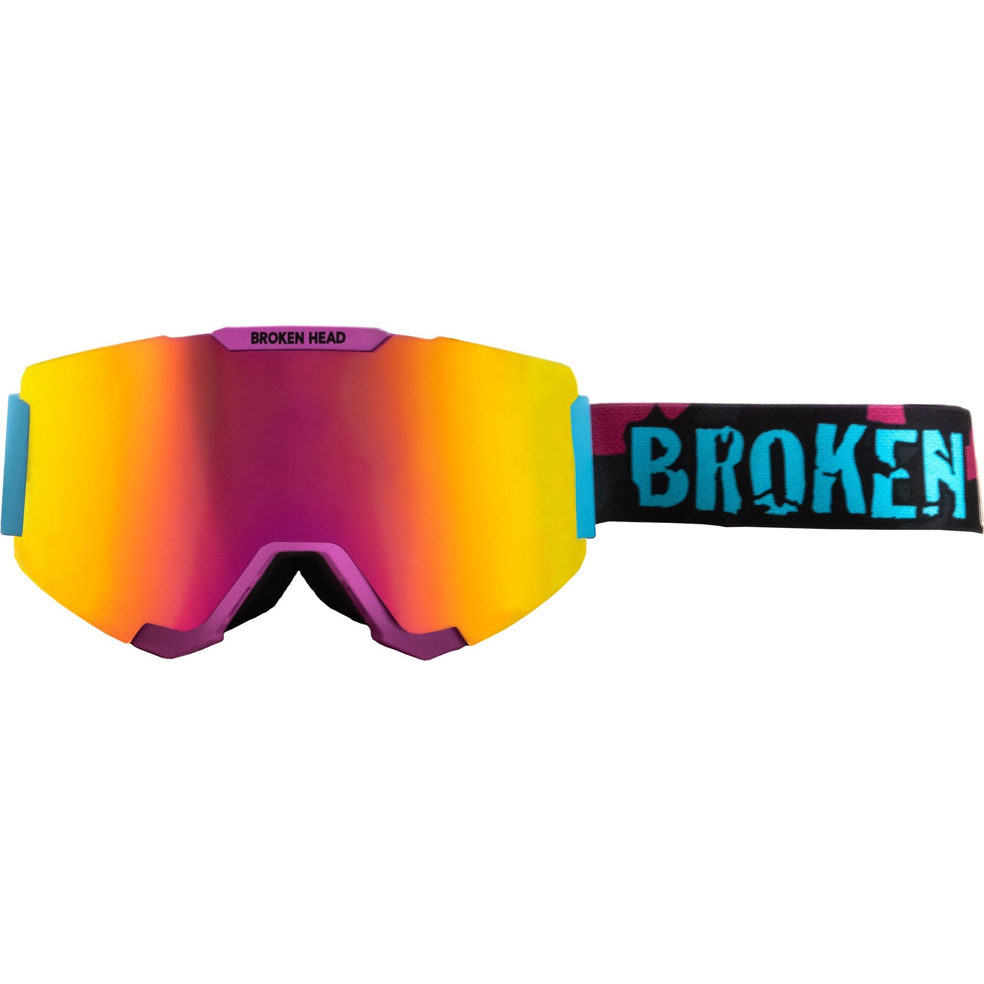 Broken Head Motorradbrille MX-Regulator Pink, Magnetisches Glas