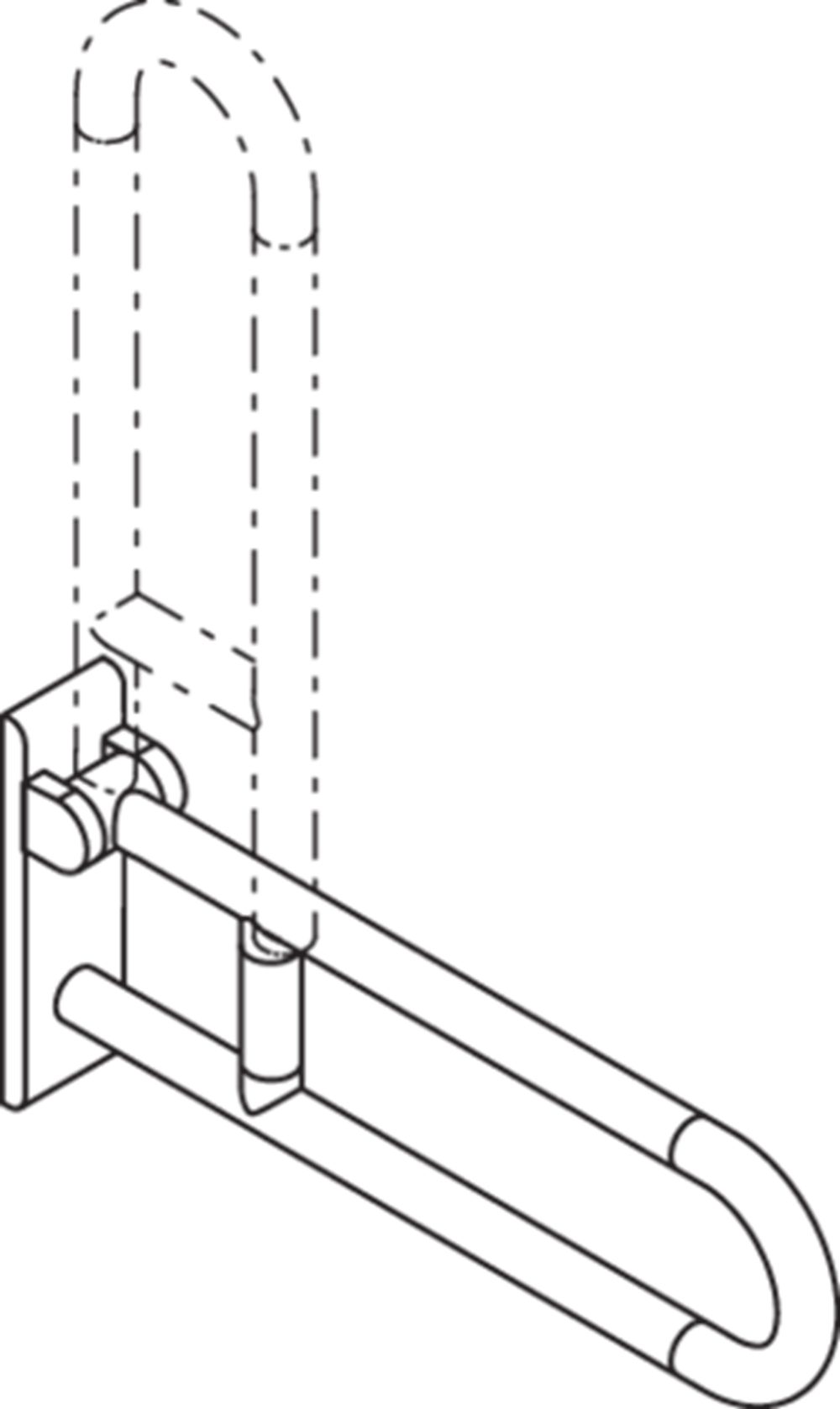 HEWI Stützklappgriff HEWI Stützklappgriff 801.50.200 L:600mm reinweiß, belastbar bis 100 kg