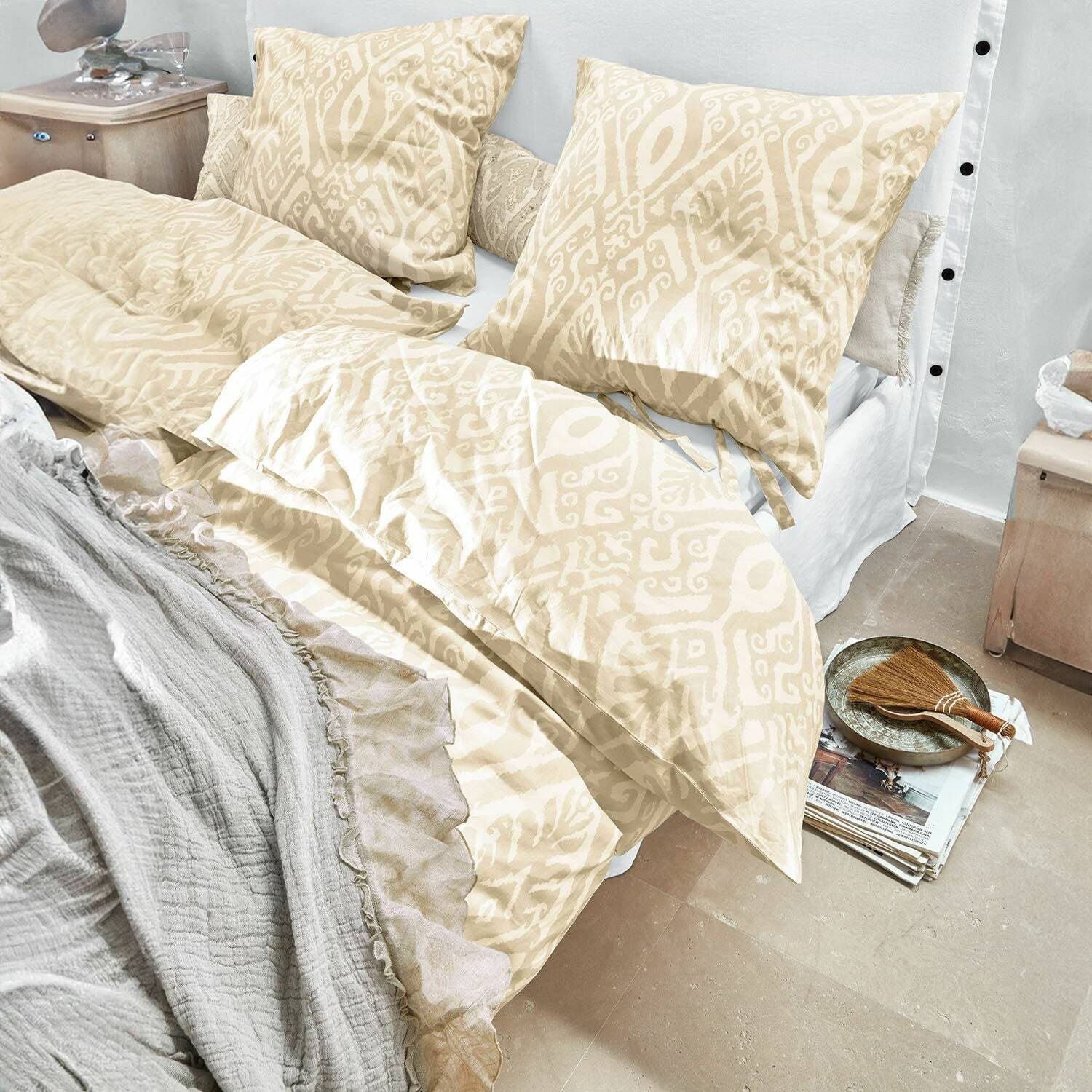 Mirabeau Bettwäsche Bettwäsche Armidale weiß/beige, 100% günstig online kaufen