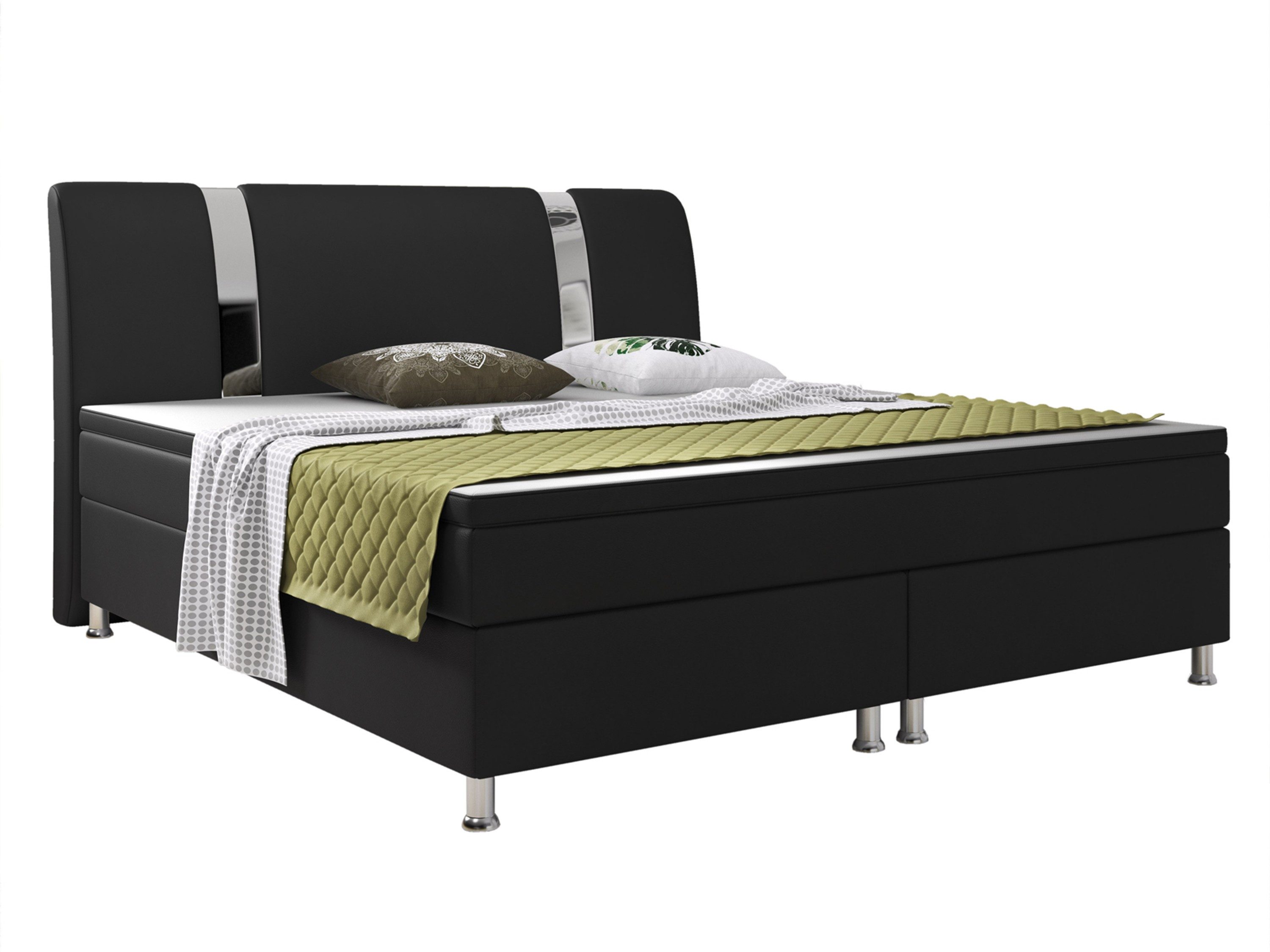 interbed Boxspringbett Boxspringbett R1 180x200 cm Kunstleder, inkl. Matratzen und Topper