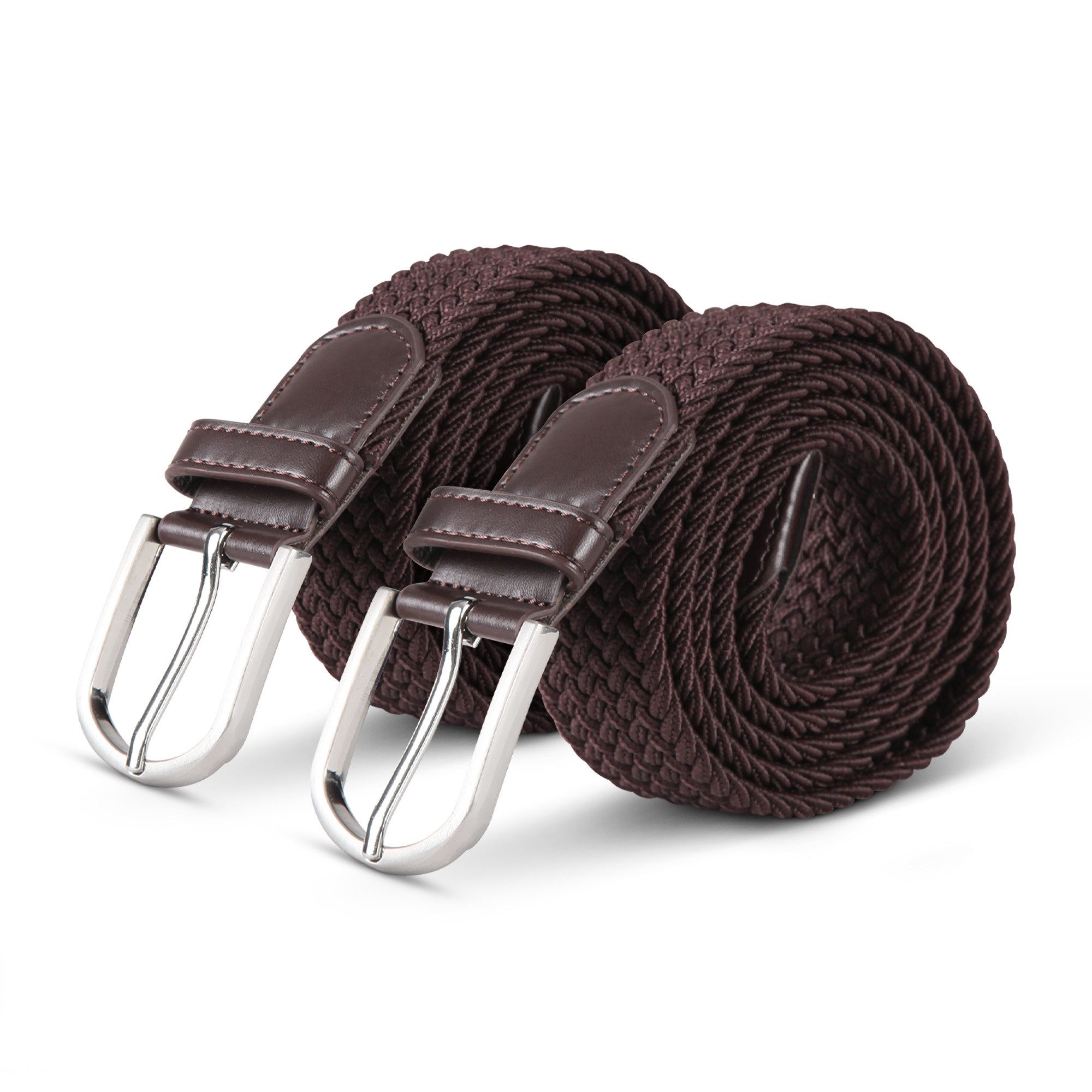 hemmy Fashion Stretchgürtel Dehnbarer Stoffgürtel "unisex" (2-St., 2er Pack) Elastischer Flechtgürtel - Stoffgürtel, dehnbarer Gürtel ohne Löcher
